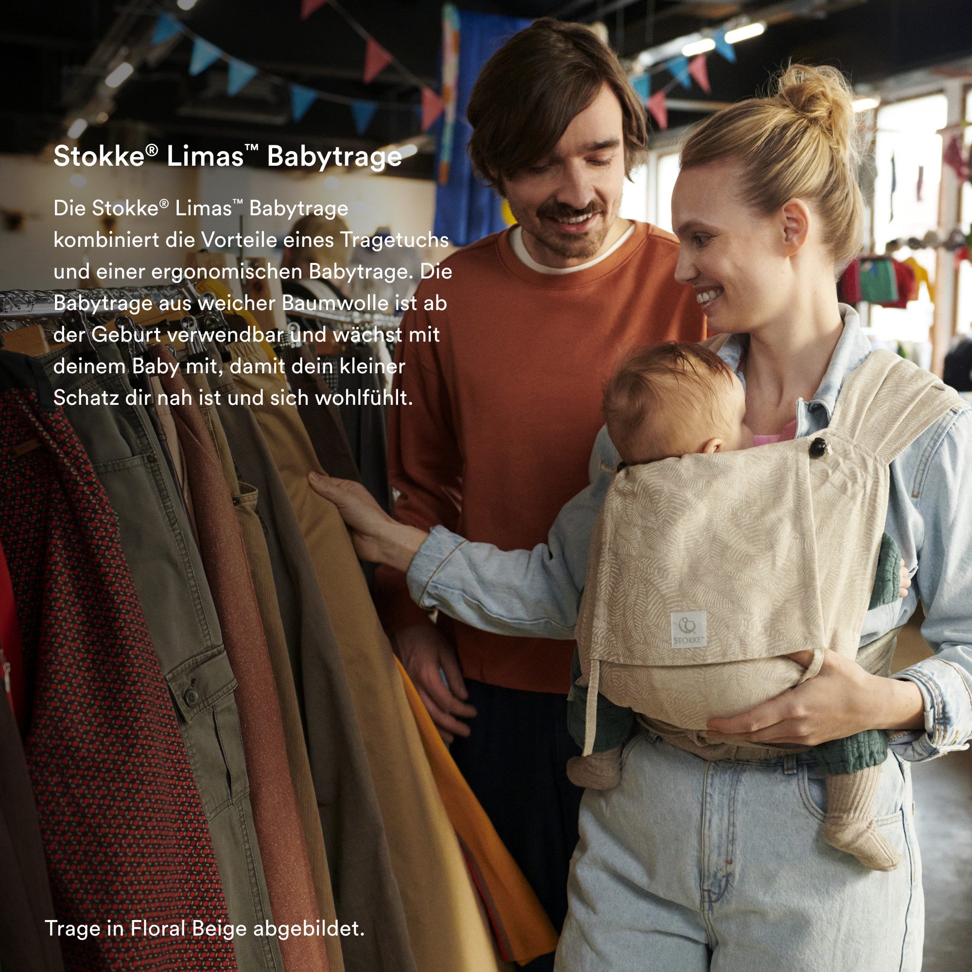 Stokke Babytrage Limas™ Babytrage, Half Buckle Babytrage für optimalen Komfort & Halt