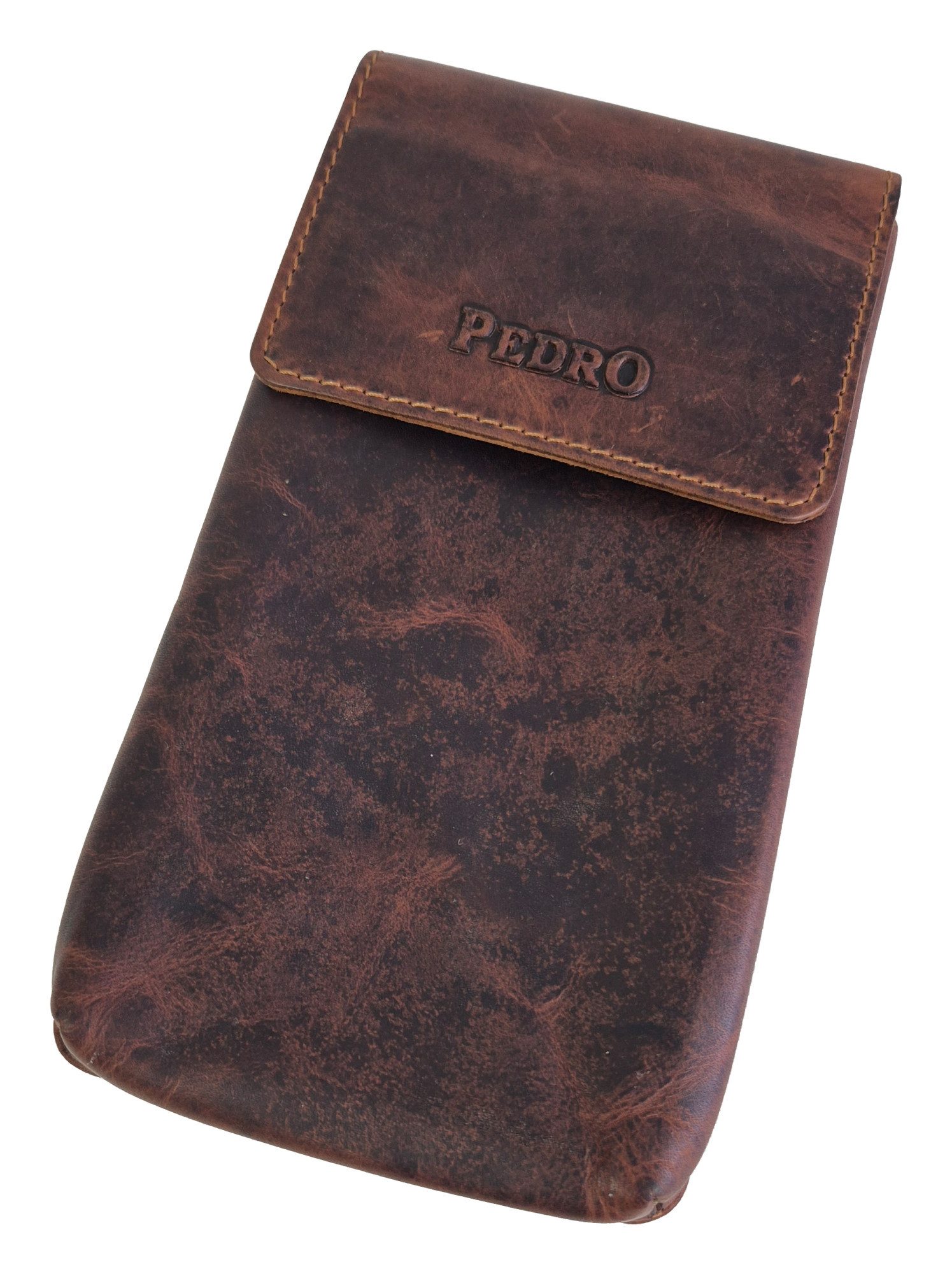 Einkaufszauber Handytasche Echt Leder Handy Smartphone Gürteltasche Rustikal, Echtes Büffelleder