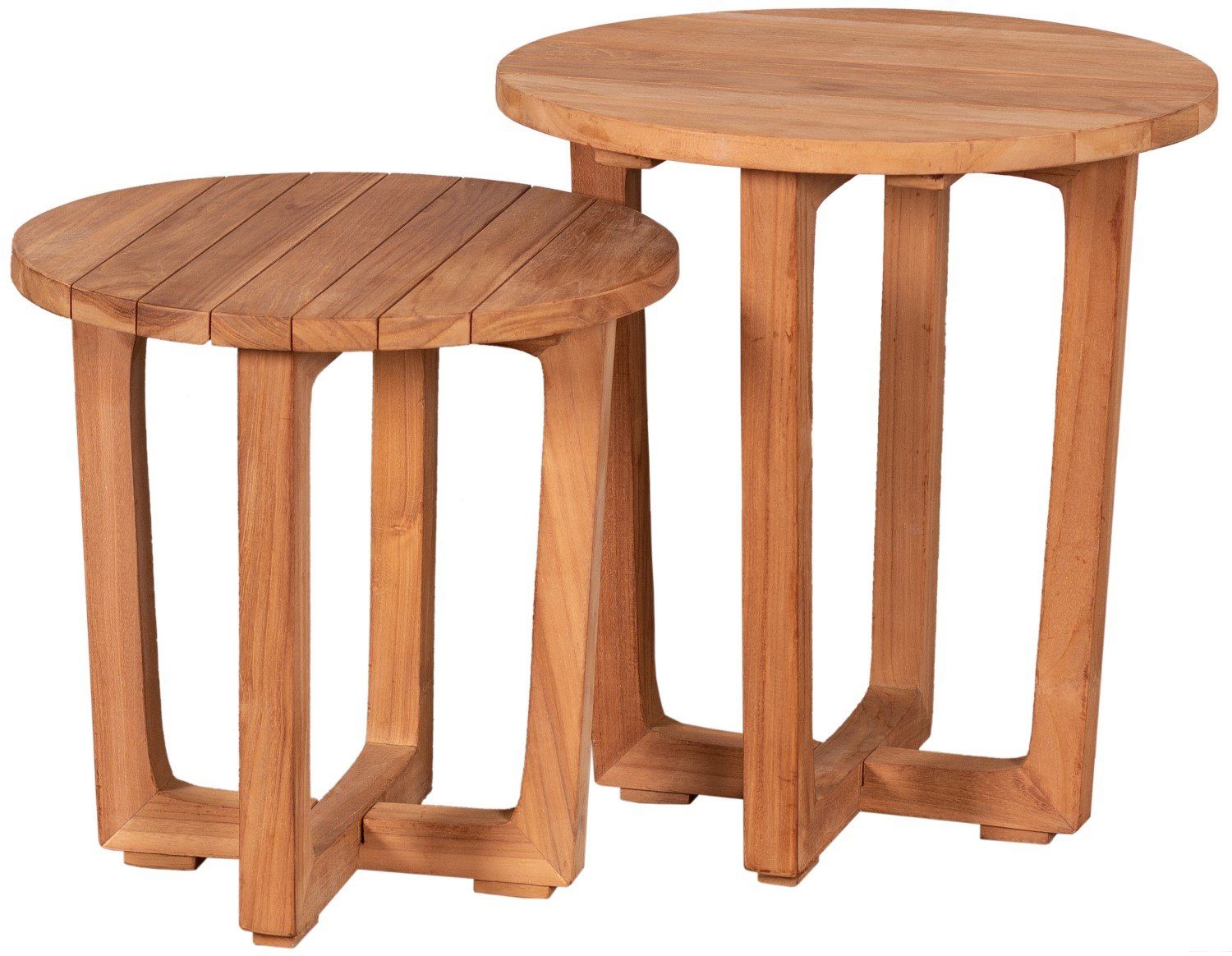 auch Set einzeln Teakholz, living 2-St), (Set, kombinierbar Gartentisch Weston 2er bene