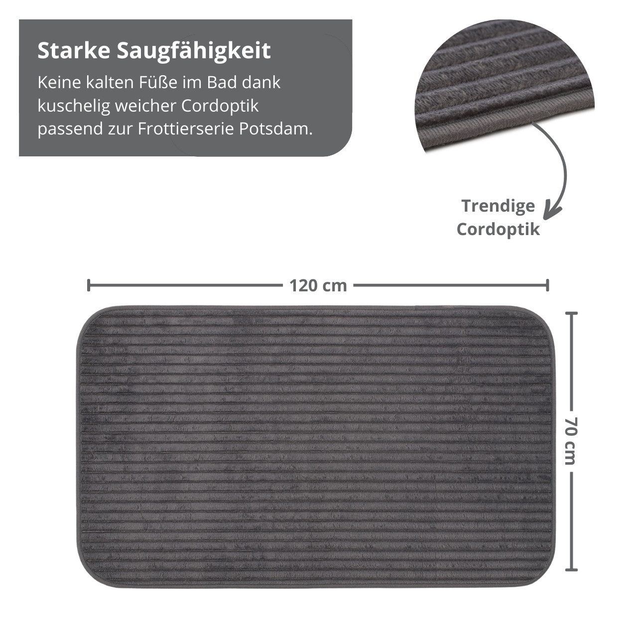 liebling Badematte Badvorleger, Badteppich, rutschhemmend beschichtet, fußbodenheizungsgeeignet, Polyester, rechteckig, starke Saugfähigkeit, für alle Bodenbeläge, in verschiedenen Farben