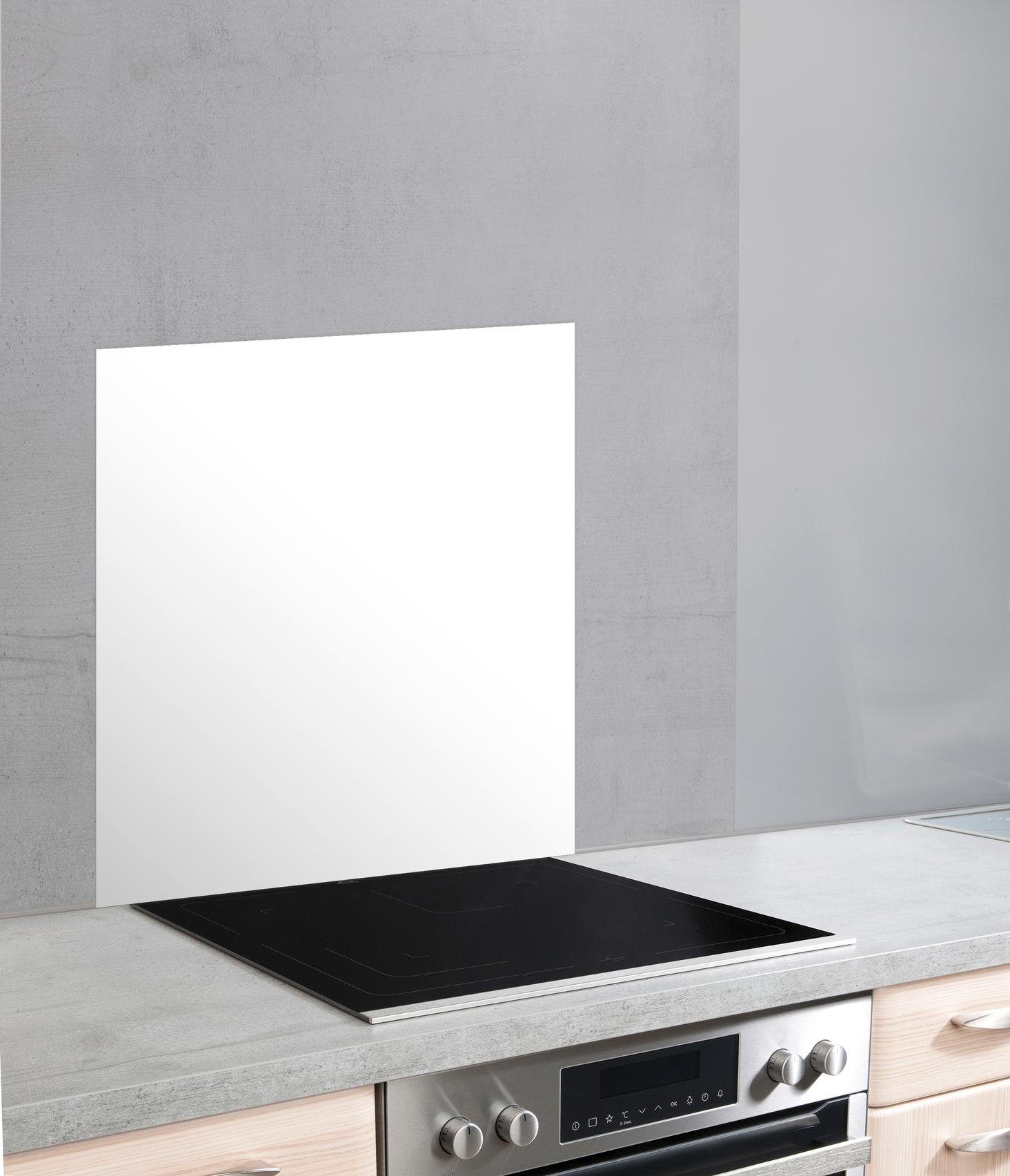 WENKO Küchenrückwand Unifarben, (1-tlg), unifarbene Glasrückwand weiß