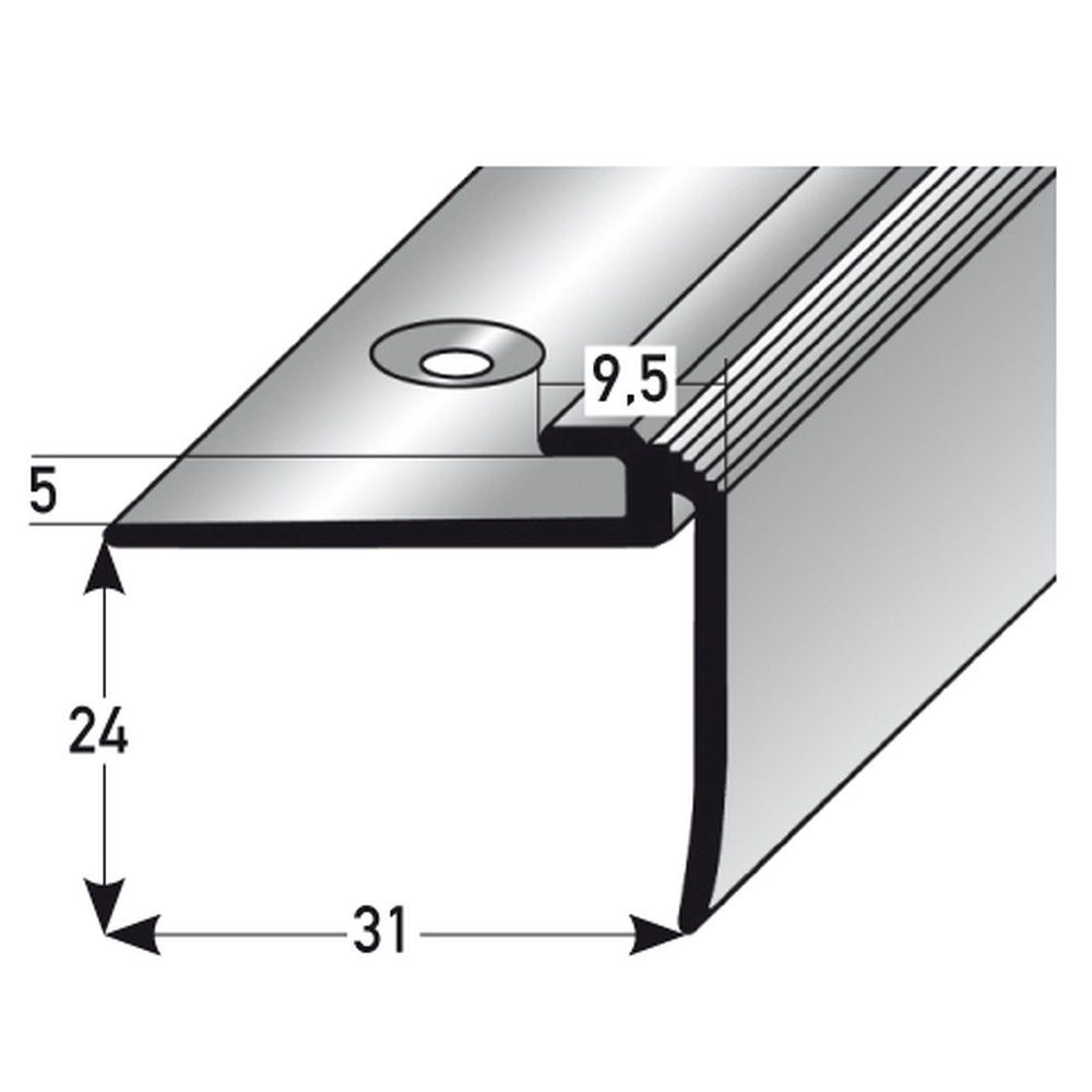 PROVISTON Abschlussprofil Aluminium, 31 x 4.5 günstig online kaufen