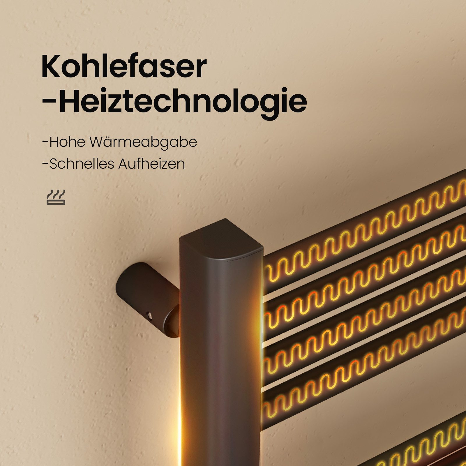 EMKE Elektrischer Badheizkörper 96x54 cm, Handtuchwärmer günstig online kaufen
