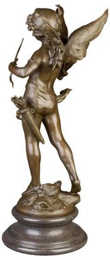 Aubaho Skulptur Bronzeskulptur Engel Amor im Antik-Stil Bronze Figur Statue 71cm