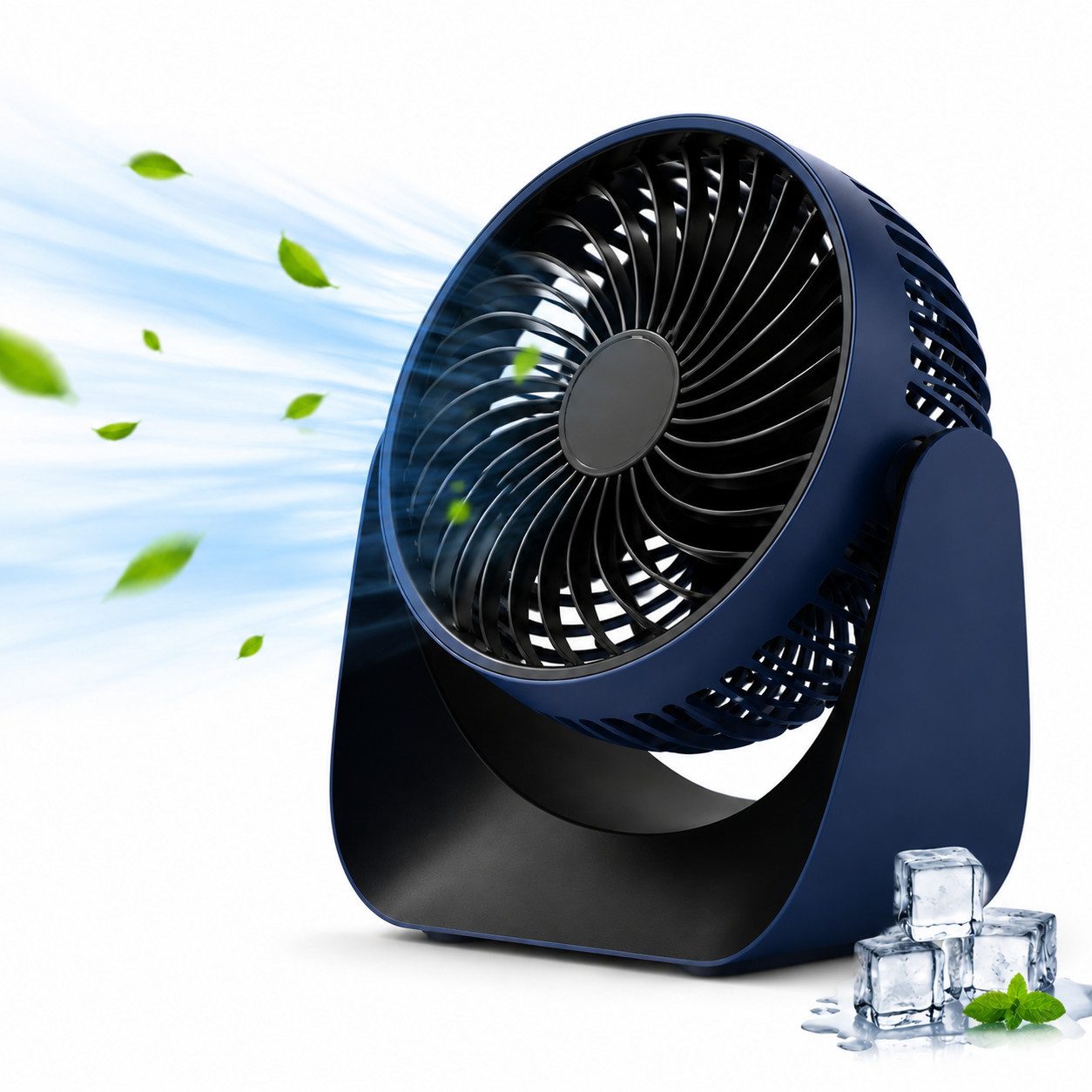 MOPUEA Tischturmventilator Tischventilator Akku Leise Mini Ventilator Weiss 3 Stufen USB, Tischventilator 3 Windstufen Standventilator Luftzirkulation