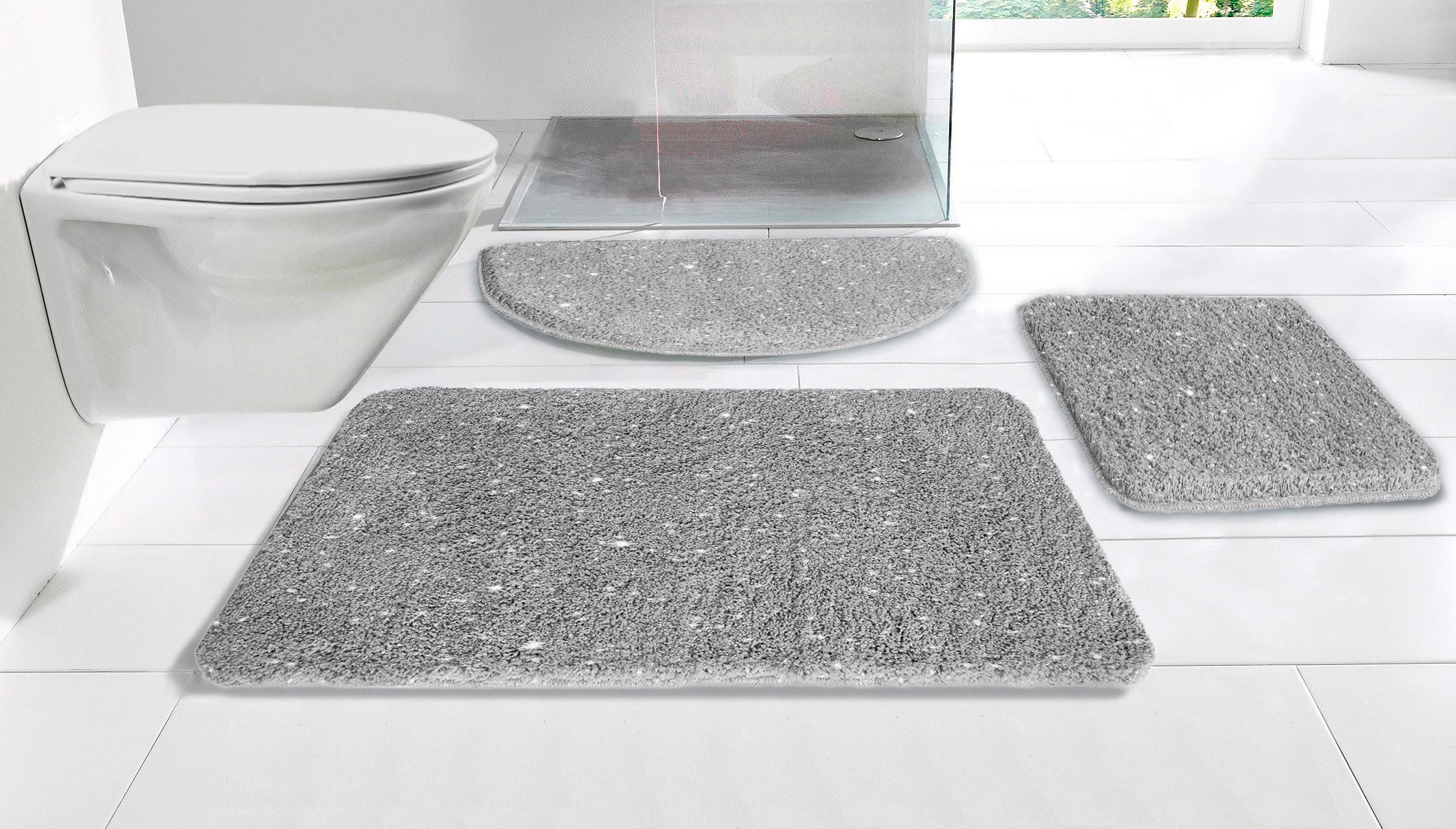 my home Badematte Glitzer, Badvorleger, Badezimmer Teppich, Höhe 30 mm, rut günstig online kaufen