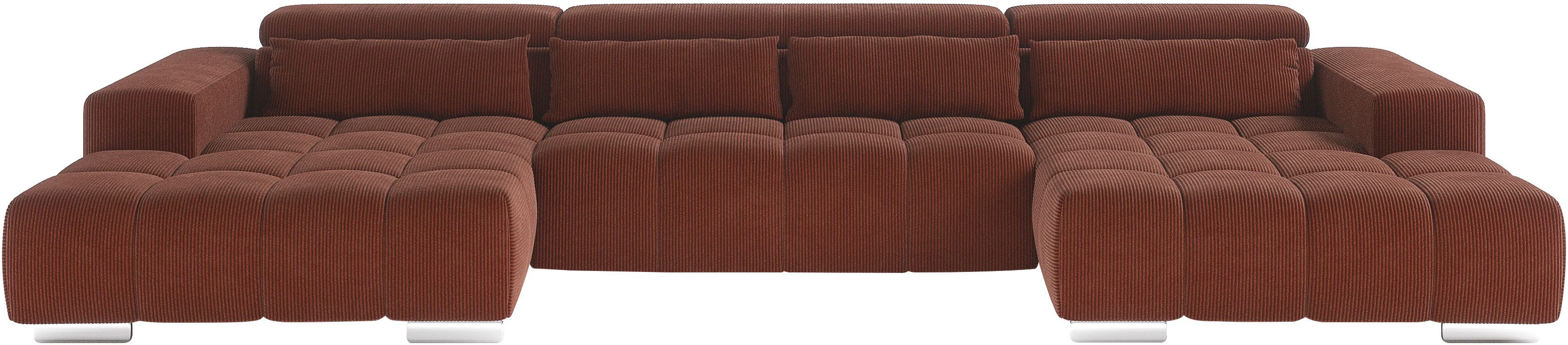COTTA Wohnlandschaft Orion U-Form, B: 400 cm, Kopfteilverstellung & 4 Kissen, optional elektr. Sitztiefenverstellung
