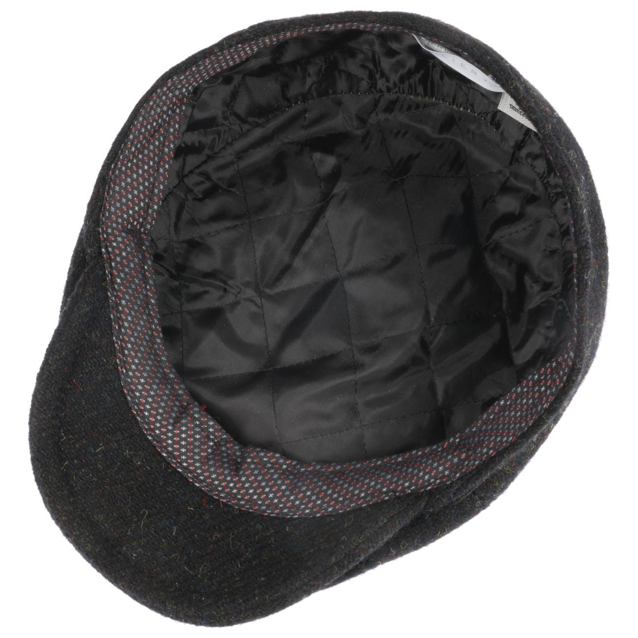 Lierys Flat Cap schwarz (1-St) mit in Schirm, Italy Schirmmütze Made