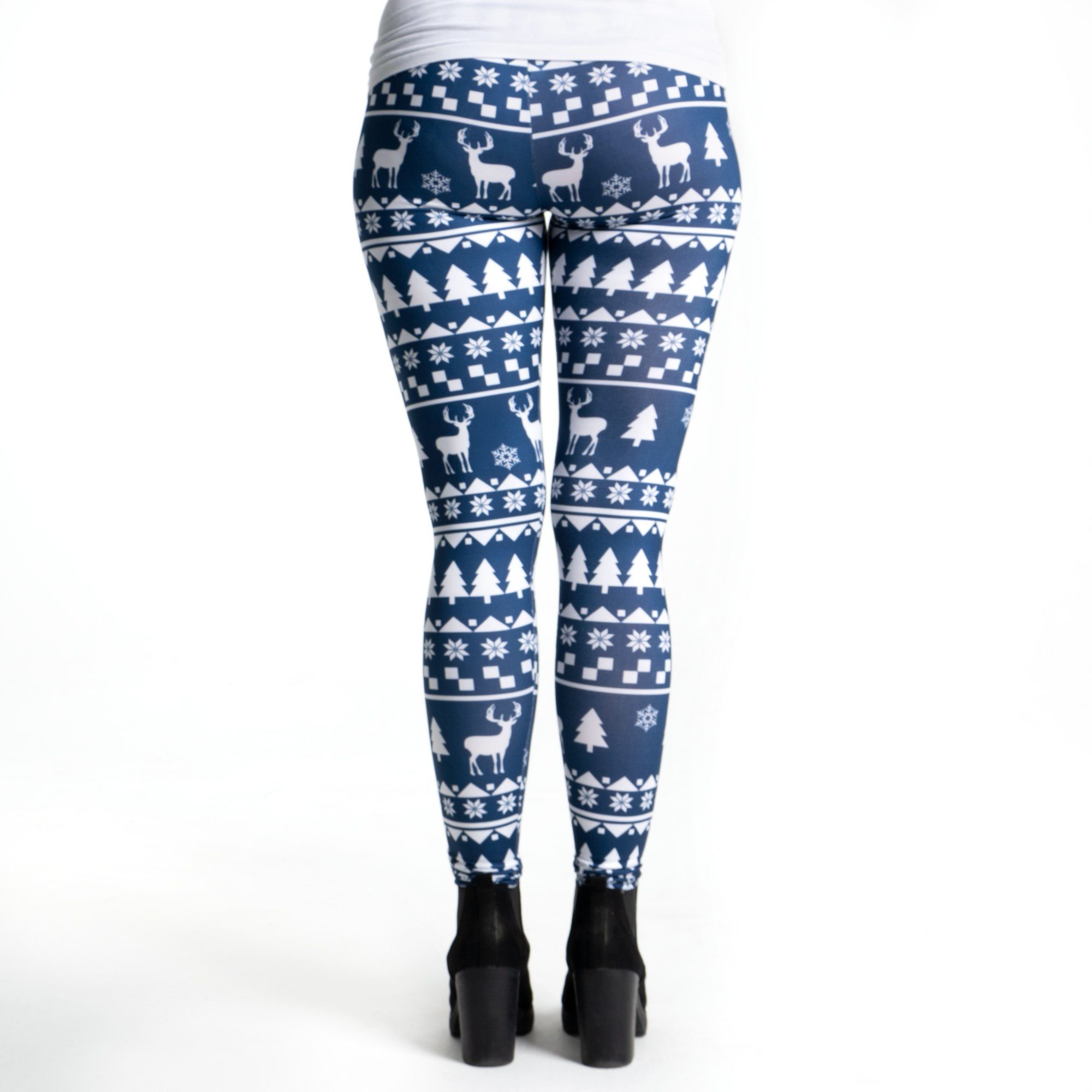 cosey Leggings Christmas-Line Leggings in verschiedenen Motiven (Einheitsgröße XS-L) Blue Christmas