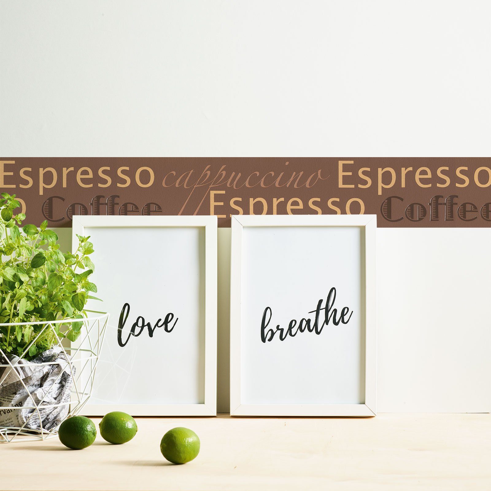 A.S. Création Vliestapete Selbstklebende Küchen Bordüre Espresso, Kaffee, braun – Bild 2 von 3