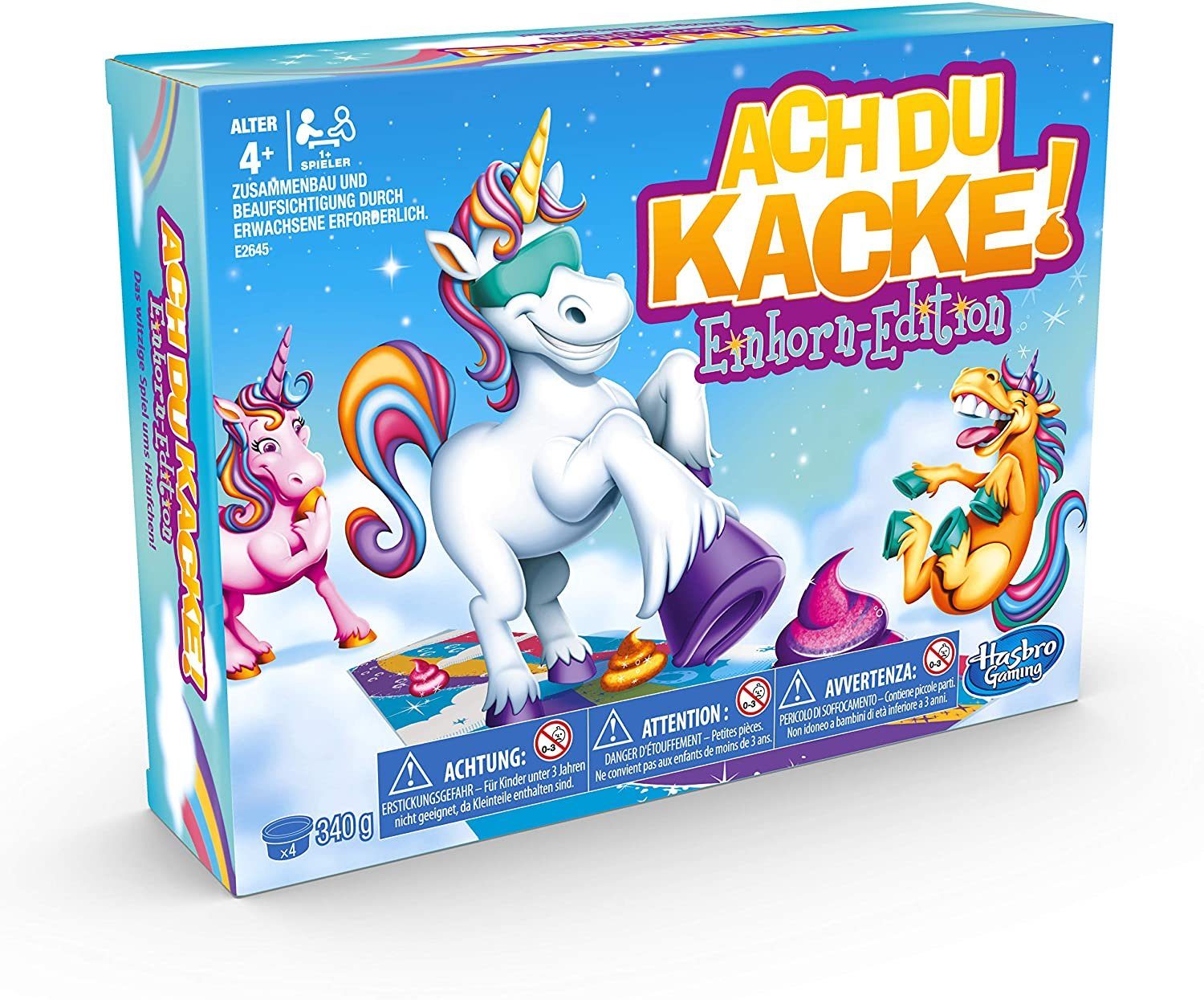 Hasbro Spiel, Brettspiel Kinderspiel - Ach du Kacke! Einhorn Edition | Farblernspiele