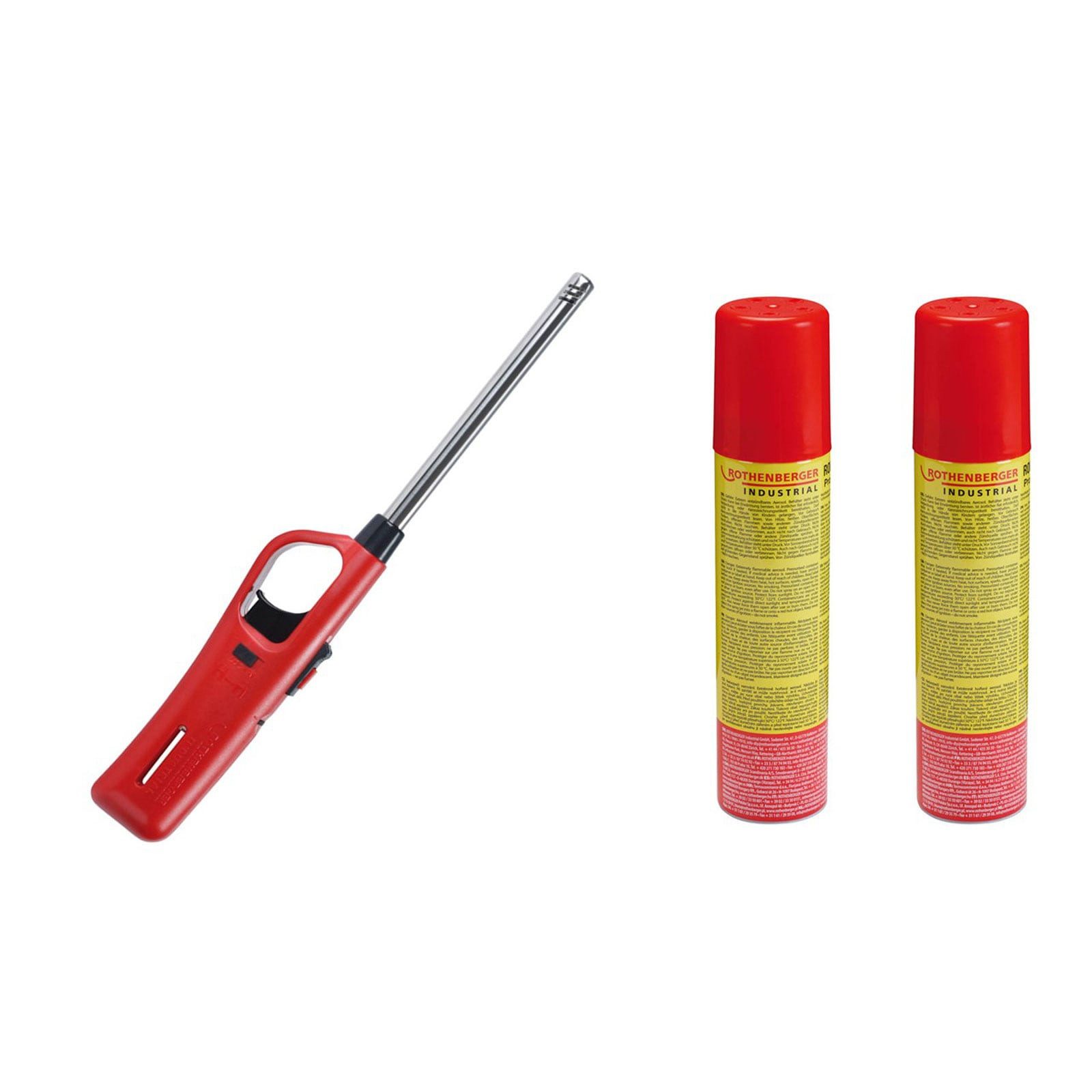 Rothenberger Industrial Gas ROTHENBERGER Industrial Gasanzünder Standard inkl. 2X Nachfüllgas 100