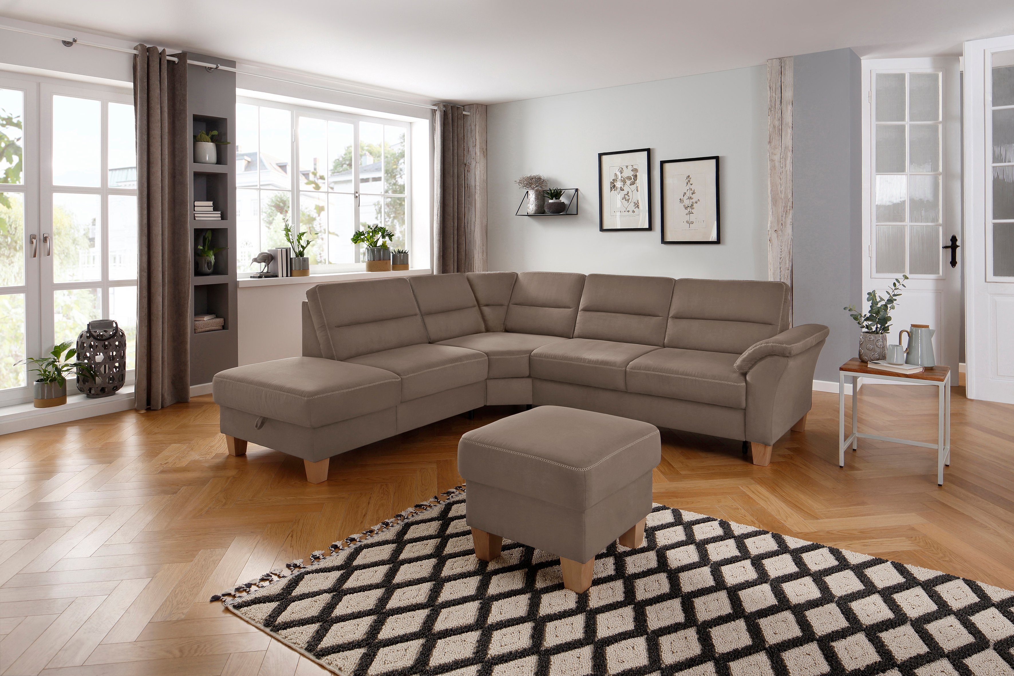 Home affaire Ecksofa Soleo L-Form, komfortabel durch Trapezecke mit Relaxfunktion, auch mit Bettfunktion