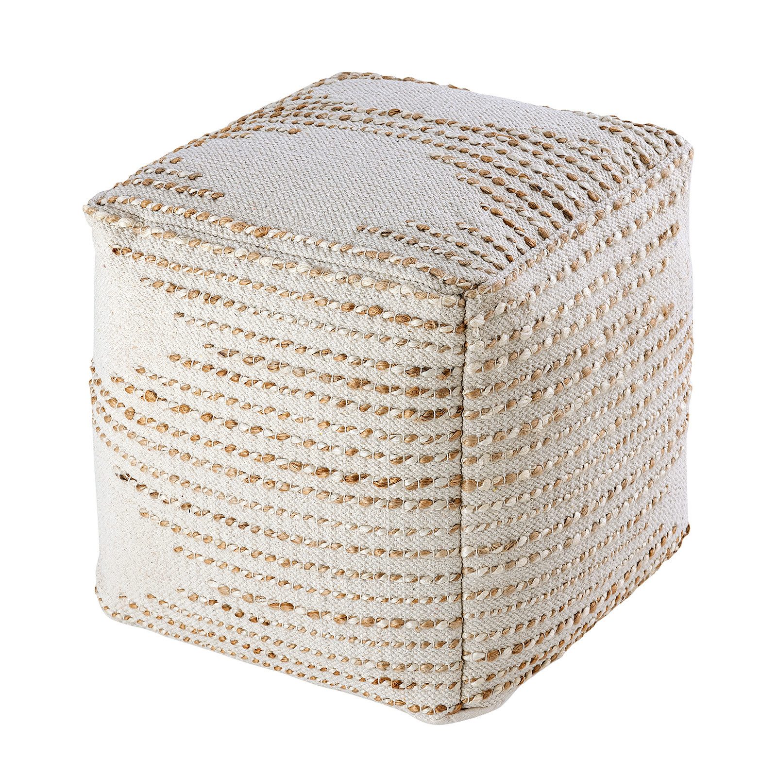 Casamia Pouf Pouf Табуретки Jute Sitzpouf Bodenkissen Boho Natur Fußhocker rund Würfel