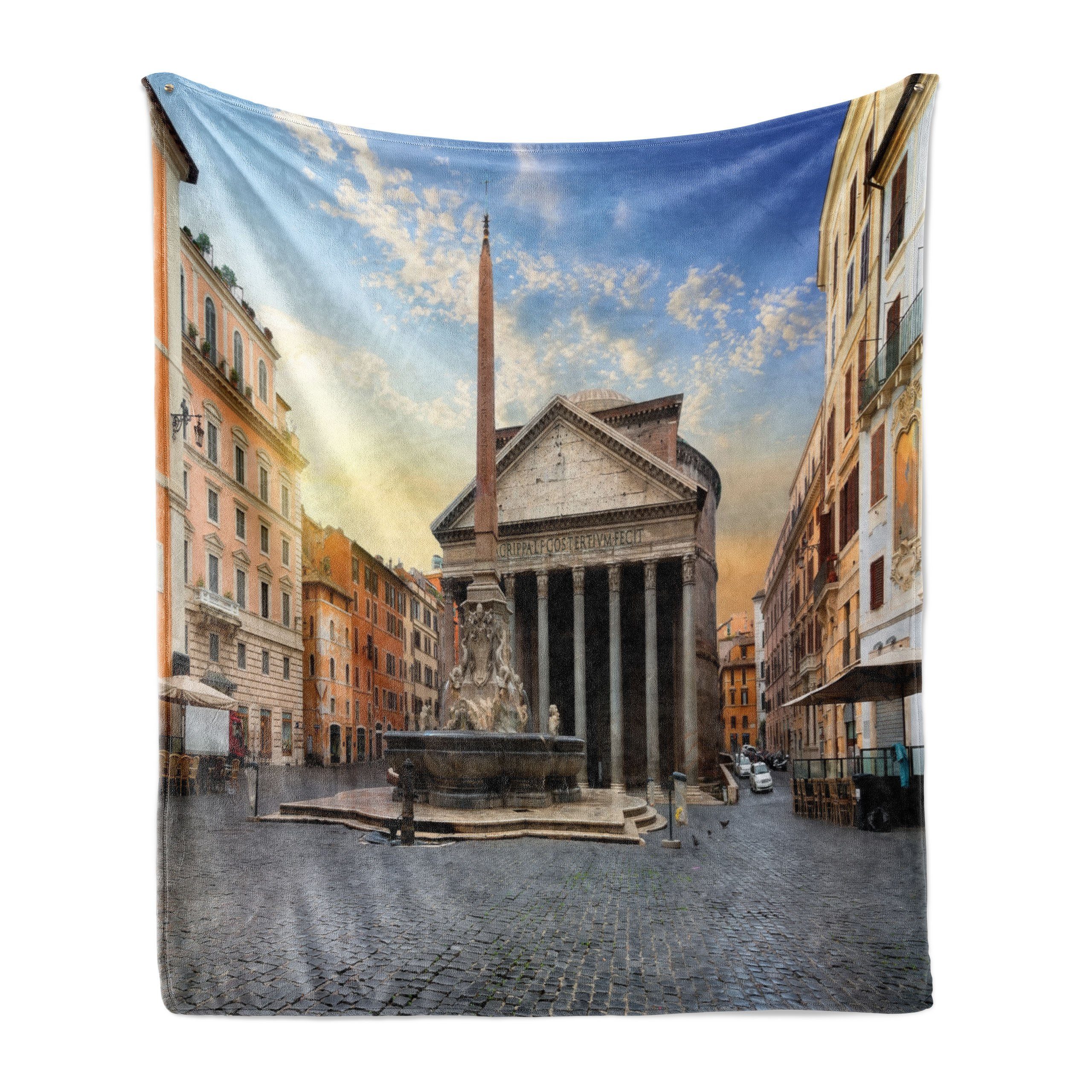 Wohndecke Gemütlicher Plüsch für den Innen- und Außenbereich, Abakuhaus, Obelisk Pantheon-Brunnen in Rom