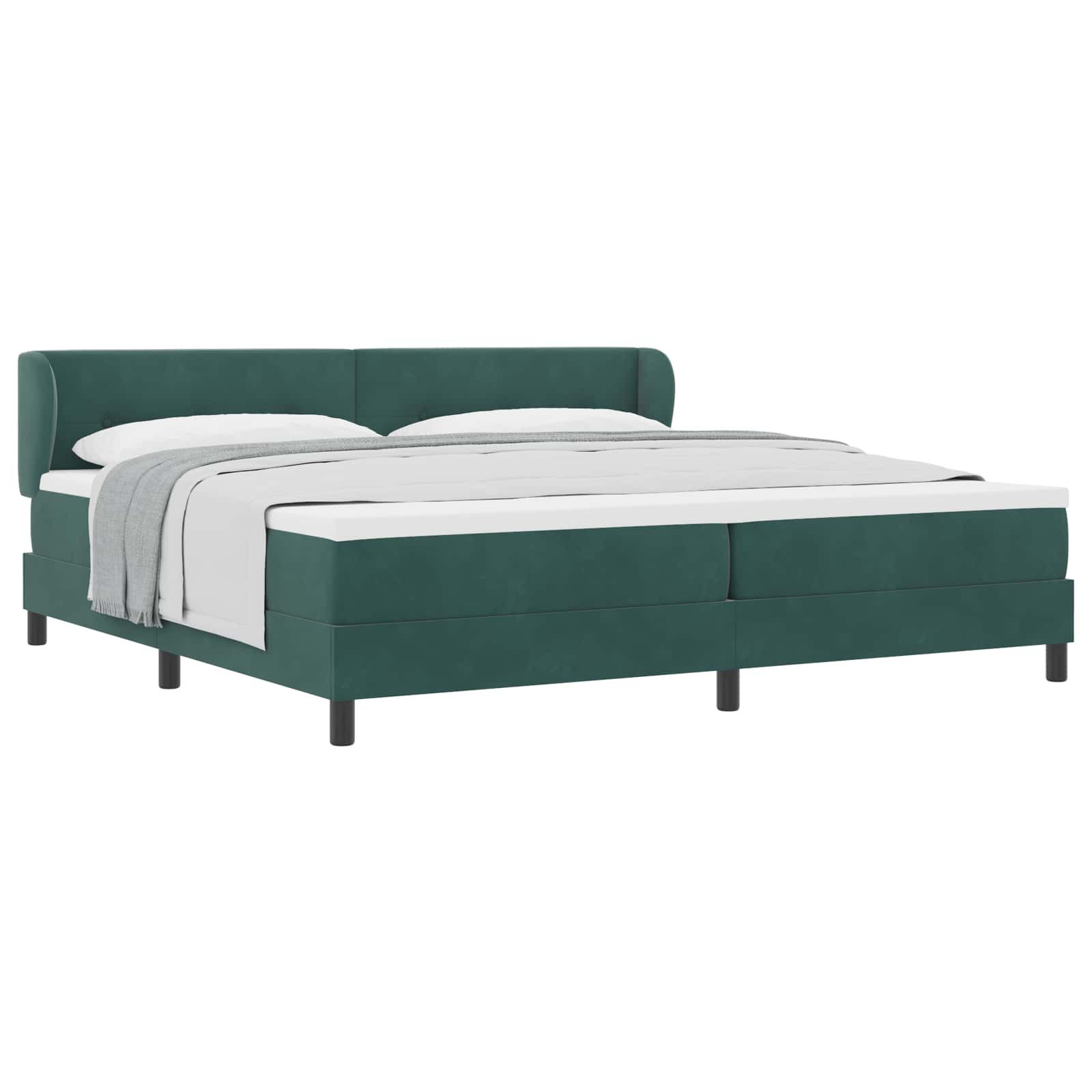 Bett Boxspringbett mit Kopfteil Dunkelgrün 200 x 200 cm Samt