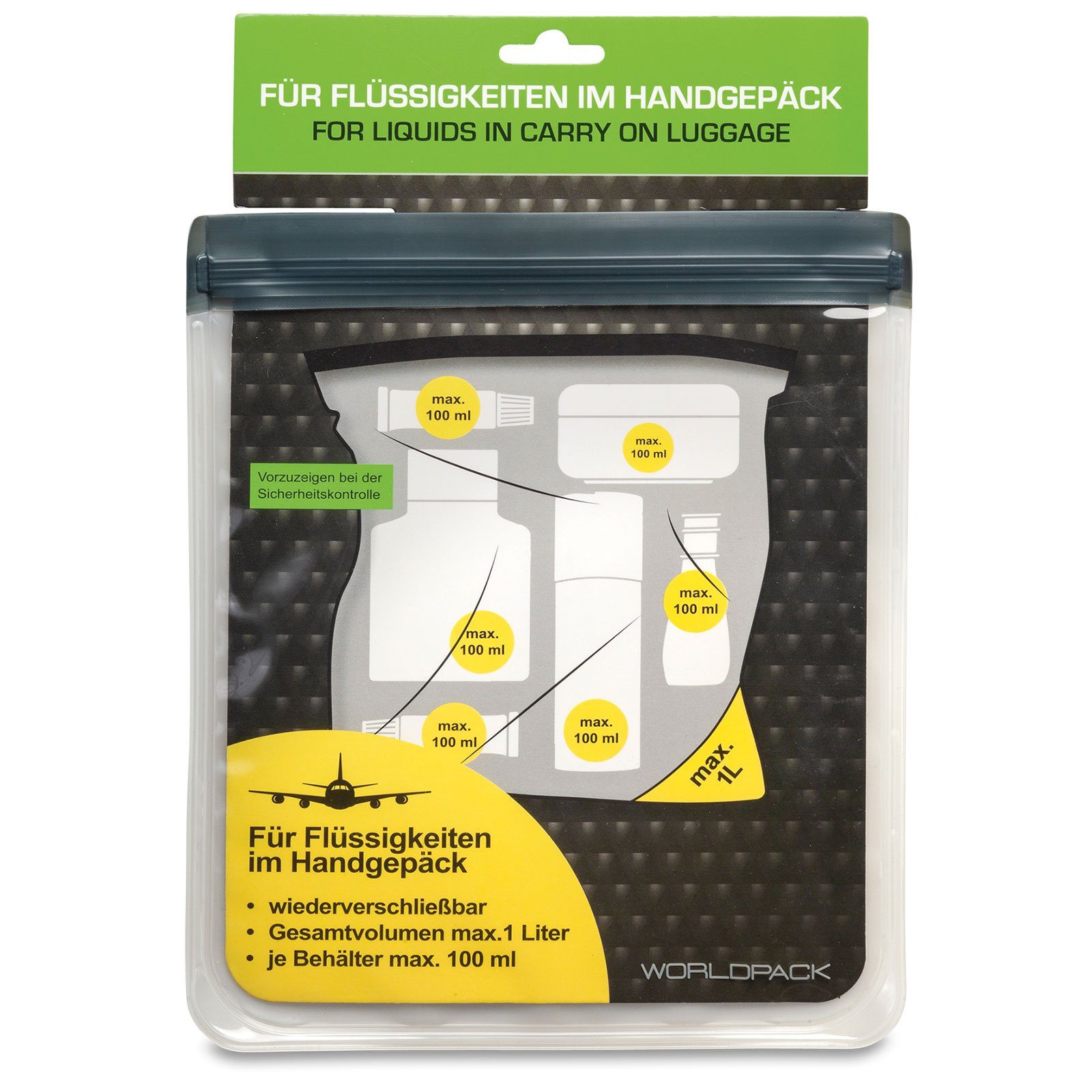 fabrizio® Bauchtasche Fabrizio Flüssigkeitsbeutel für Handgepäck 25 cm