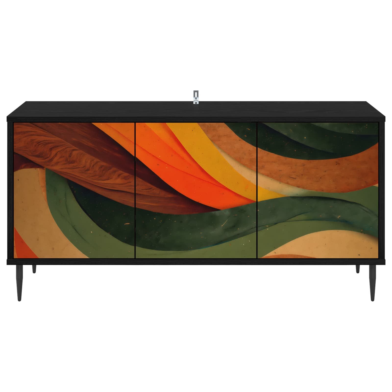 vidaXL TV-Schrank TV-Schrank BONN 102 x 33 x 51 cm Schwarz Eichen-Optik (1-St)
