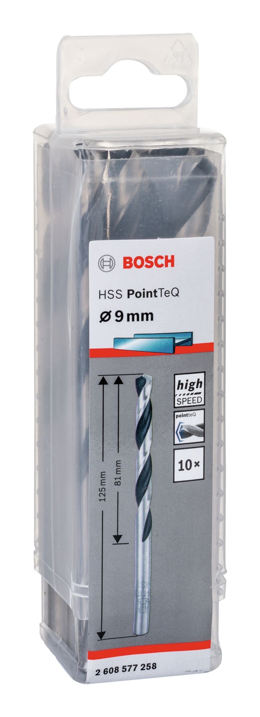 - 10er-Pack BOSCH Metallspiralbohrer HSS (DIN PointTeQ (10 Metallbohrer, Stück), - 9 338) mm
