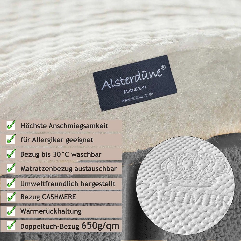 AIR, Kaltschaummatratze Cashmere, 45, Anteil! Größen, % Bezug Alsterdüne, 8 div. ALSTERDÜNE® 16cm, H: Cashmere RG 9-Zonen,