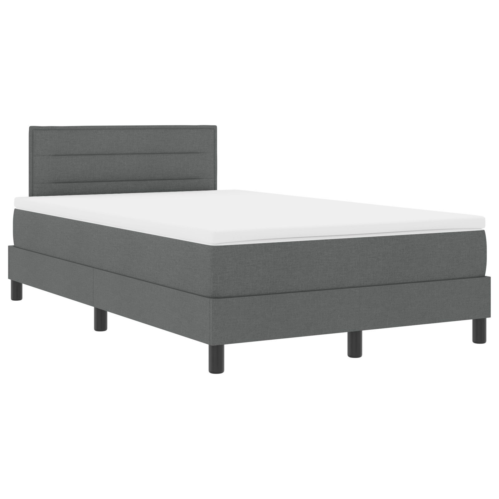 vidaXL Bett Boxspringbett mit Matratze Dunkelgrau günstig online kaufen
