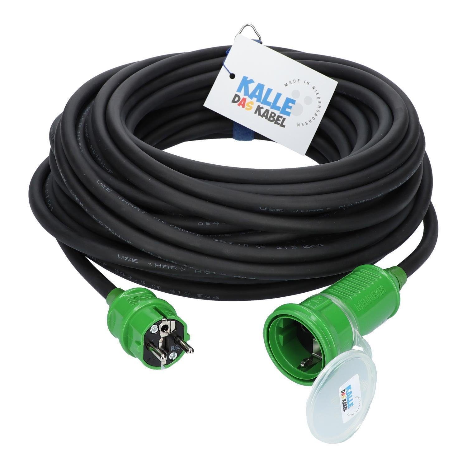 KALLE DAS KABEL Kalle Verlängerungskabel Schuko Colour 1,5mm² grün IP44 5 Meter Verlängerungskabel, Schuko 230V (500 cm)