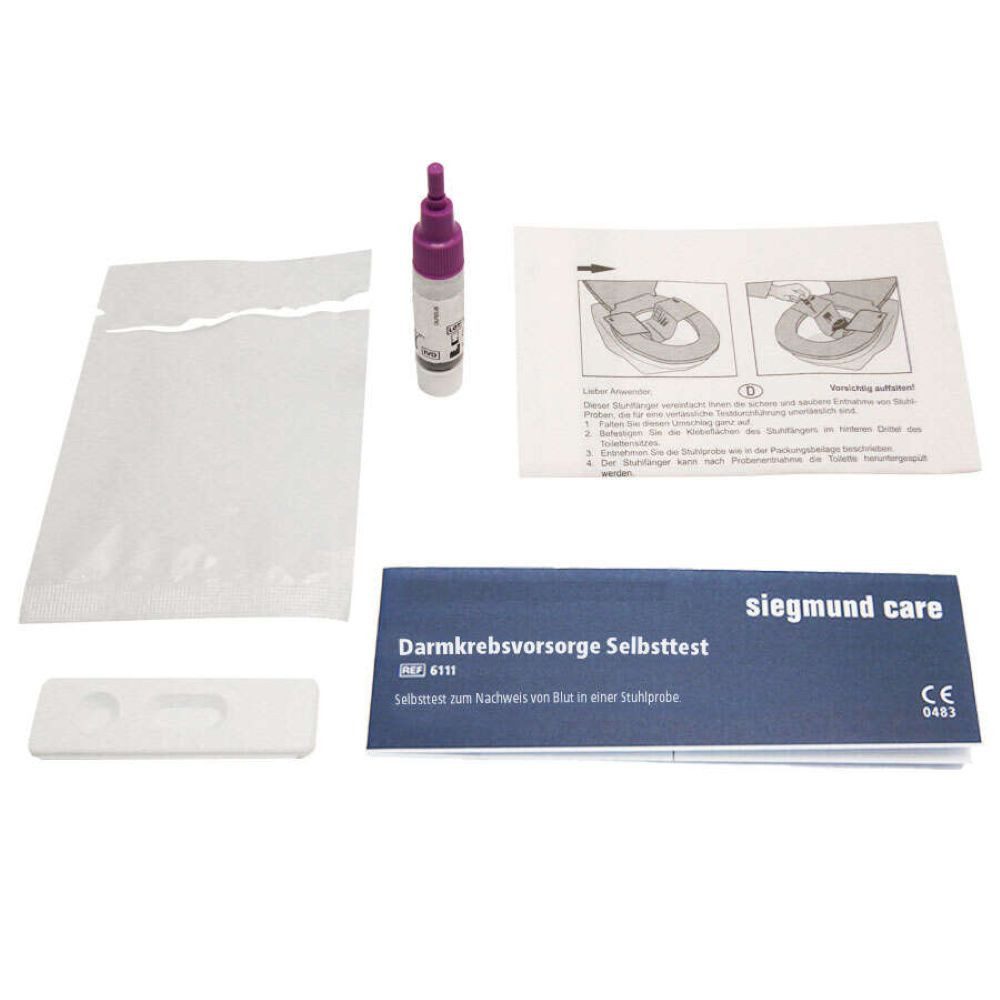 siegmund care Darmparasiten-Test Darmkrebsvorsorge Selbsttest, 1-tlg., Dauer des Tests: 10 Minuten, Genauigkeit 93 %