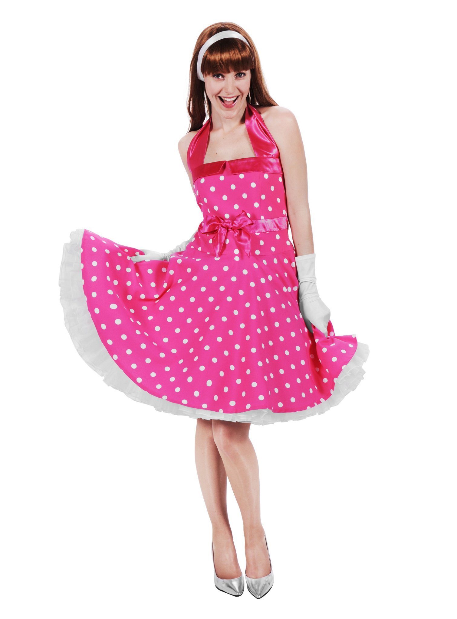 thetru Kostüm »Rockabilly Kleid pink-weiß«, Glamouröser Auftritt im  femininen Stil der 50er Jahre online kaufen | OTTO