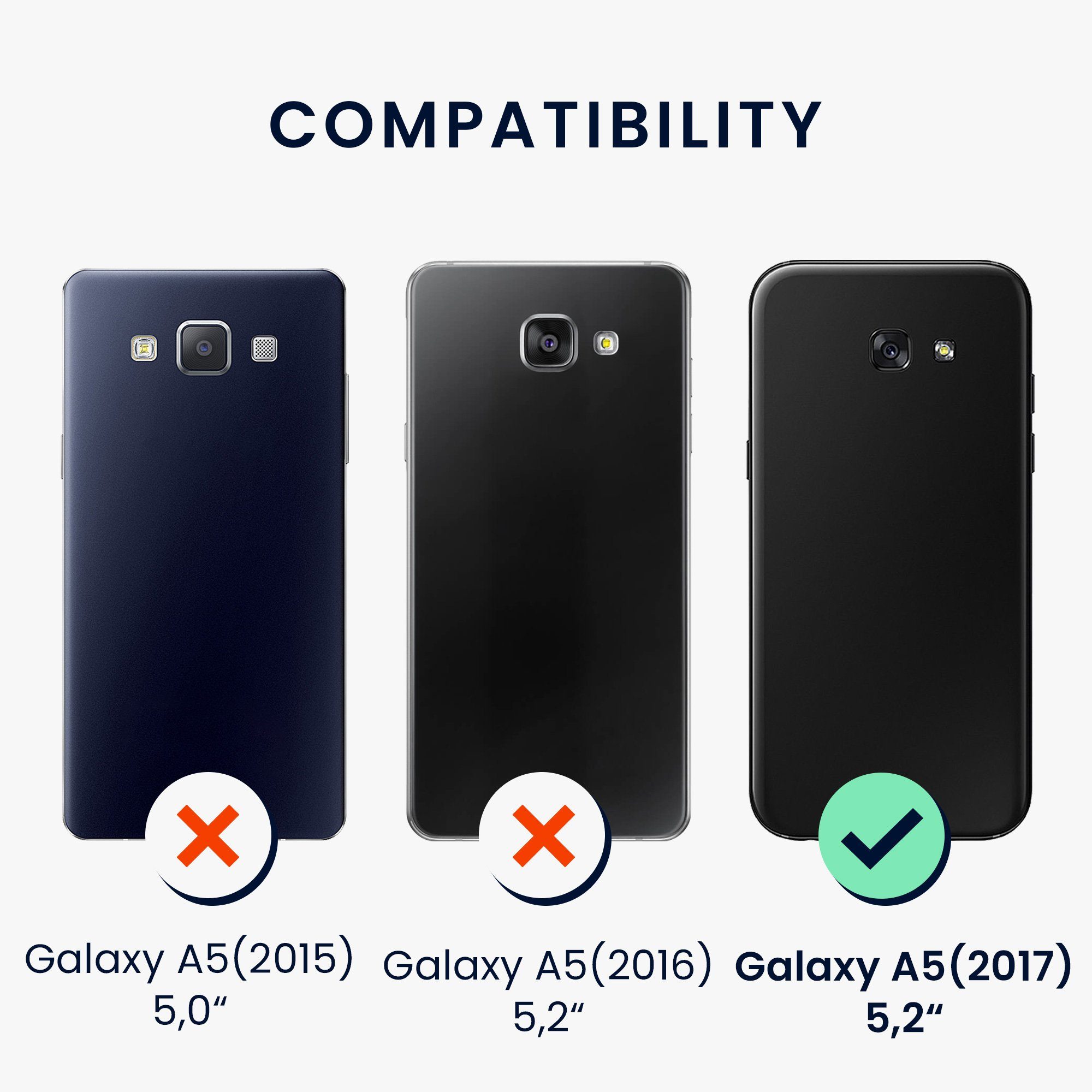 kwmobile Handyhülle Hülle für Samsung Galaxy A5 (2017), Hülle Silikon - Soft Handyhülle - Handy Case Cover