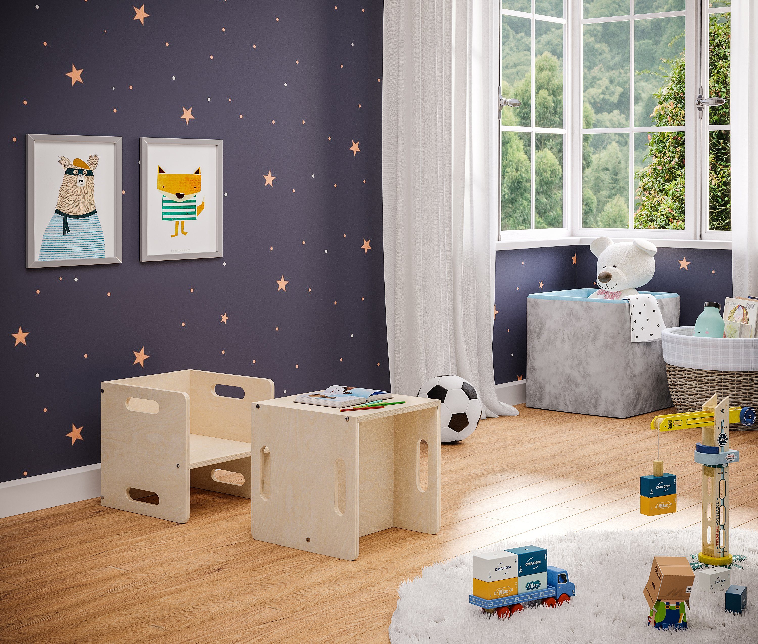 Bellabino Kindersitzgruppe Aki, (2x Stuhl), natur, günstig online kaufen