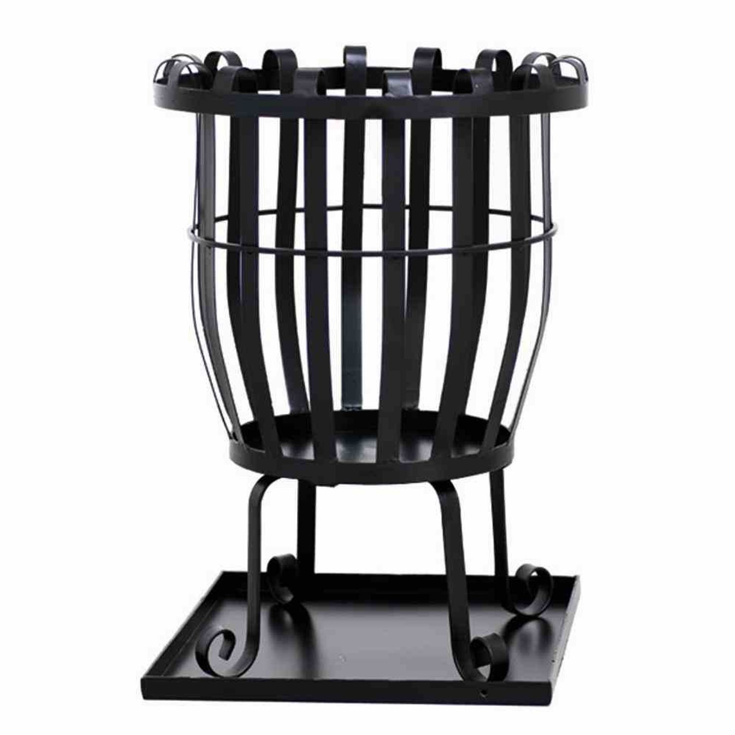 Siena Garden Feuerschale Feuerkorb Pagia, Stahl schwarz, Ø 39 x 51 cm inklusive Aschefangblech