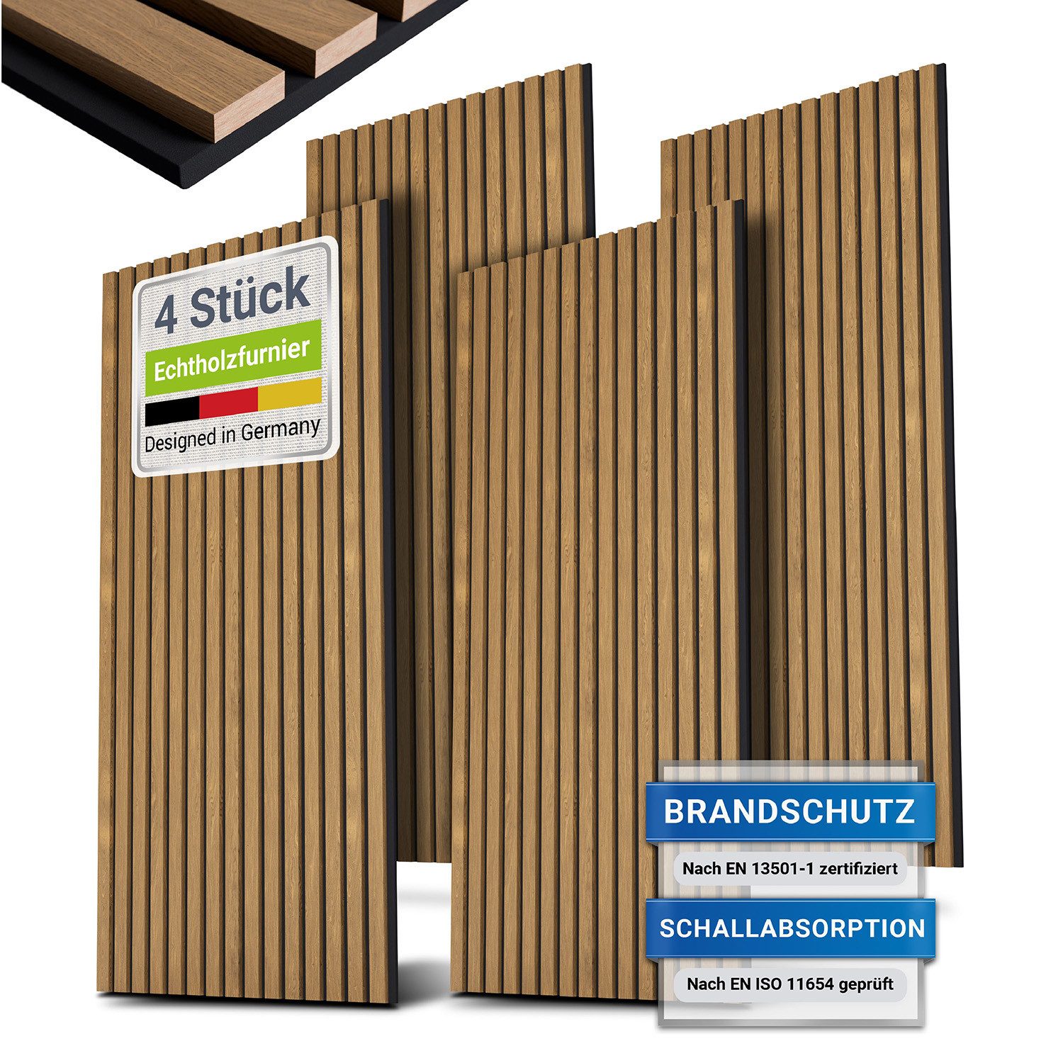 Juskys Wandpaneel, BxL: 60x120 cm, Schallabsorbierend, modernes Holzfunier, günstig online kaufen