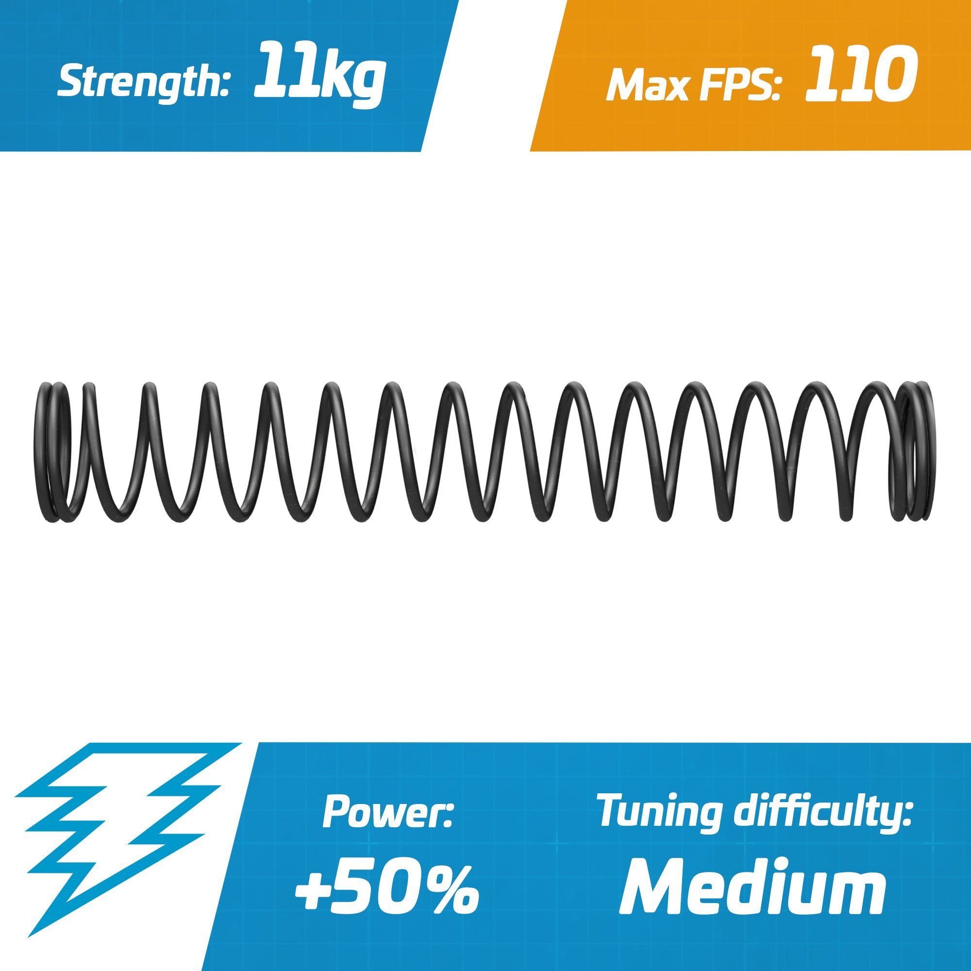 Blasterparts Blaster Tuning-Feder, Tactical Range, passend für BuzzBee, Ein schnelles Power Upgrade für einen coolen Blaster