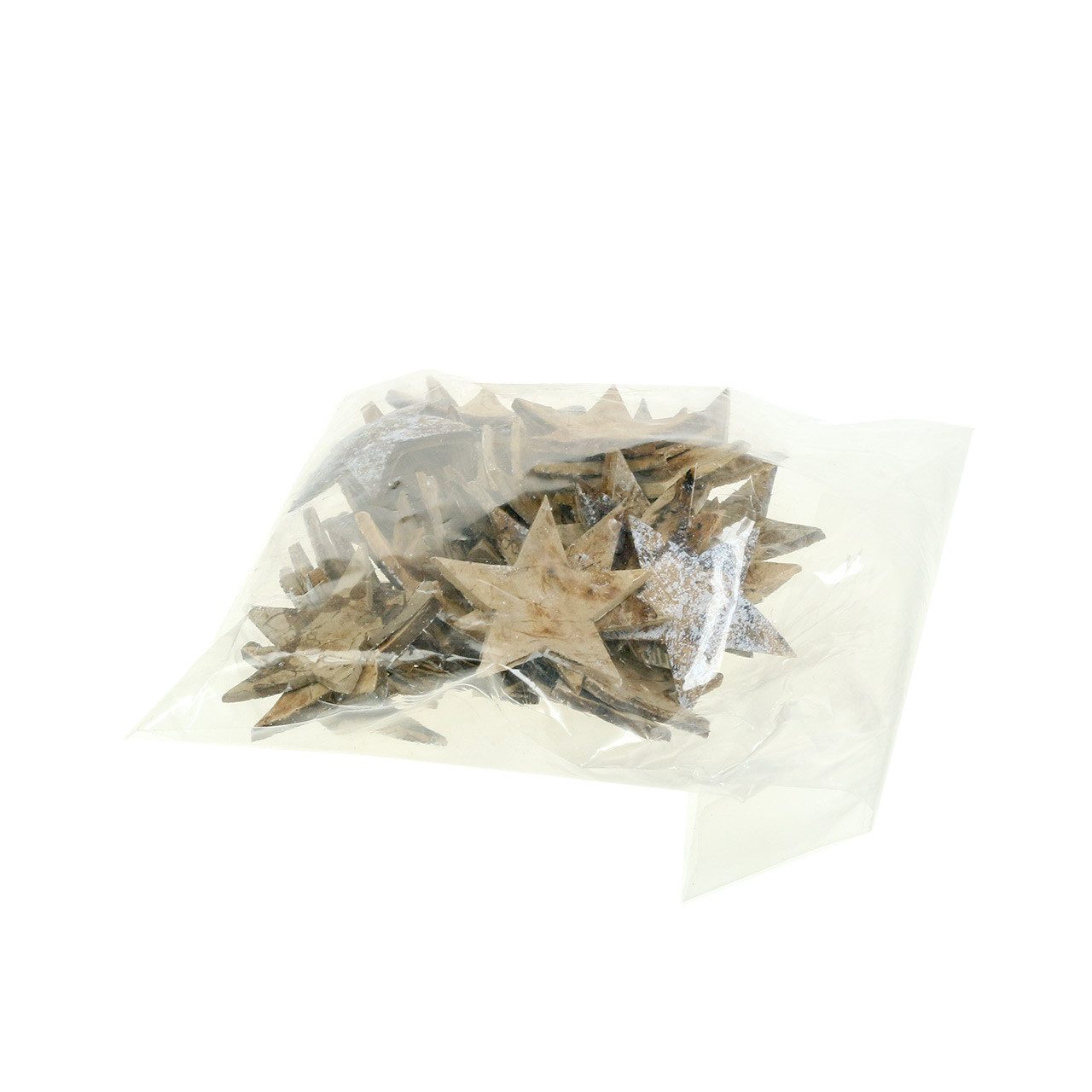 Viana Weihnachtsmann Kokossterne Weihnachtsdeko weiß-grau 5cm - 50er Set, 50 Stück