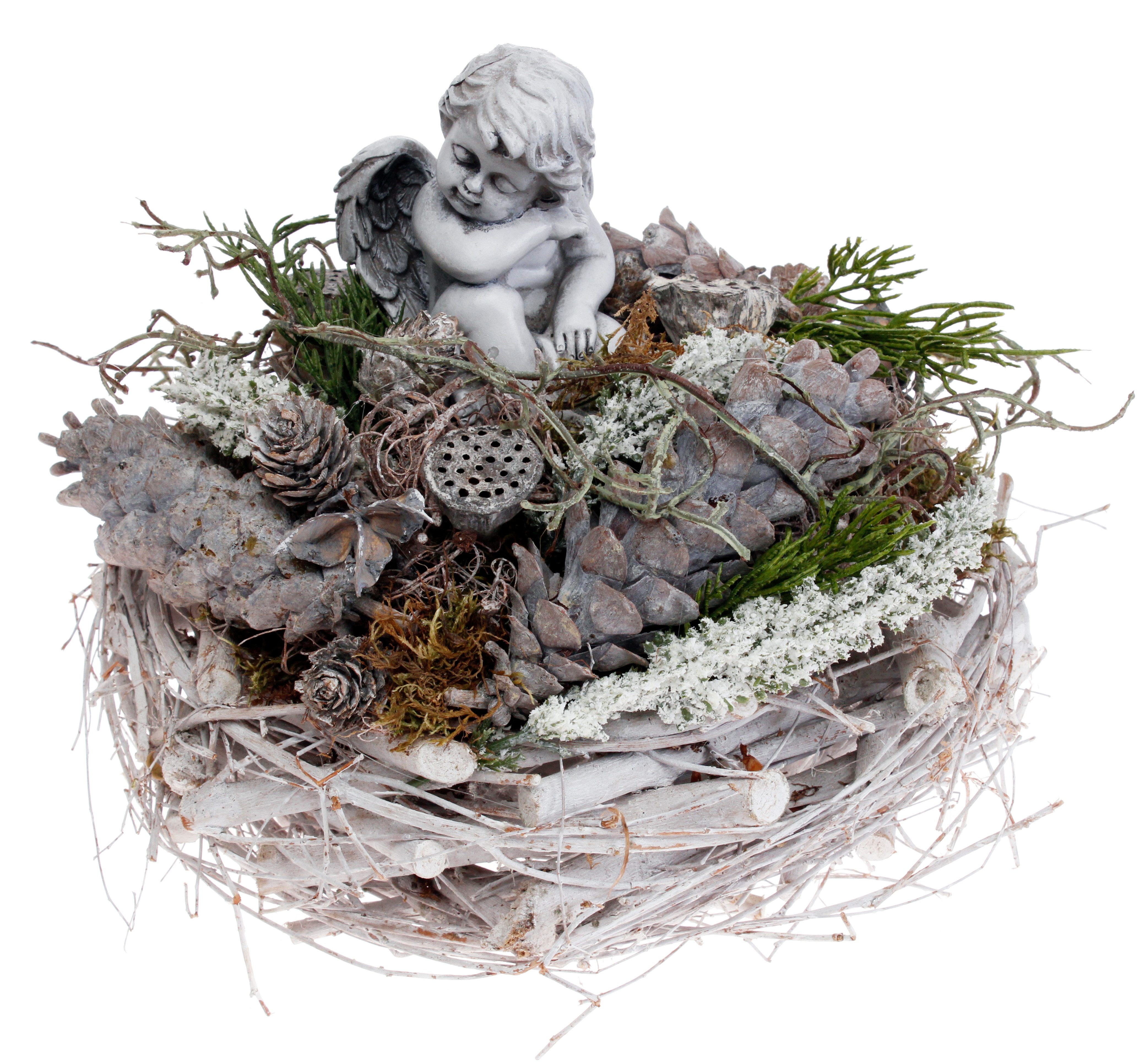 CreaFlor Home Dekokranz Grau, Durchmesser 26 günstig online kaufen