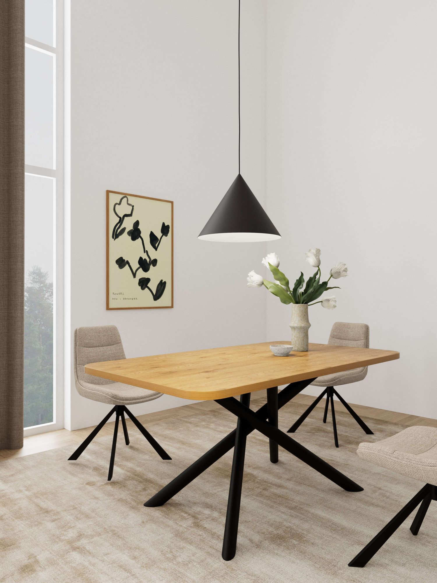 ACTONA GROUP Esstisch Levanto, Speisetisch, Tisch, Tisch, Wildeiche, 160x90x75cm
