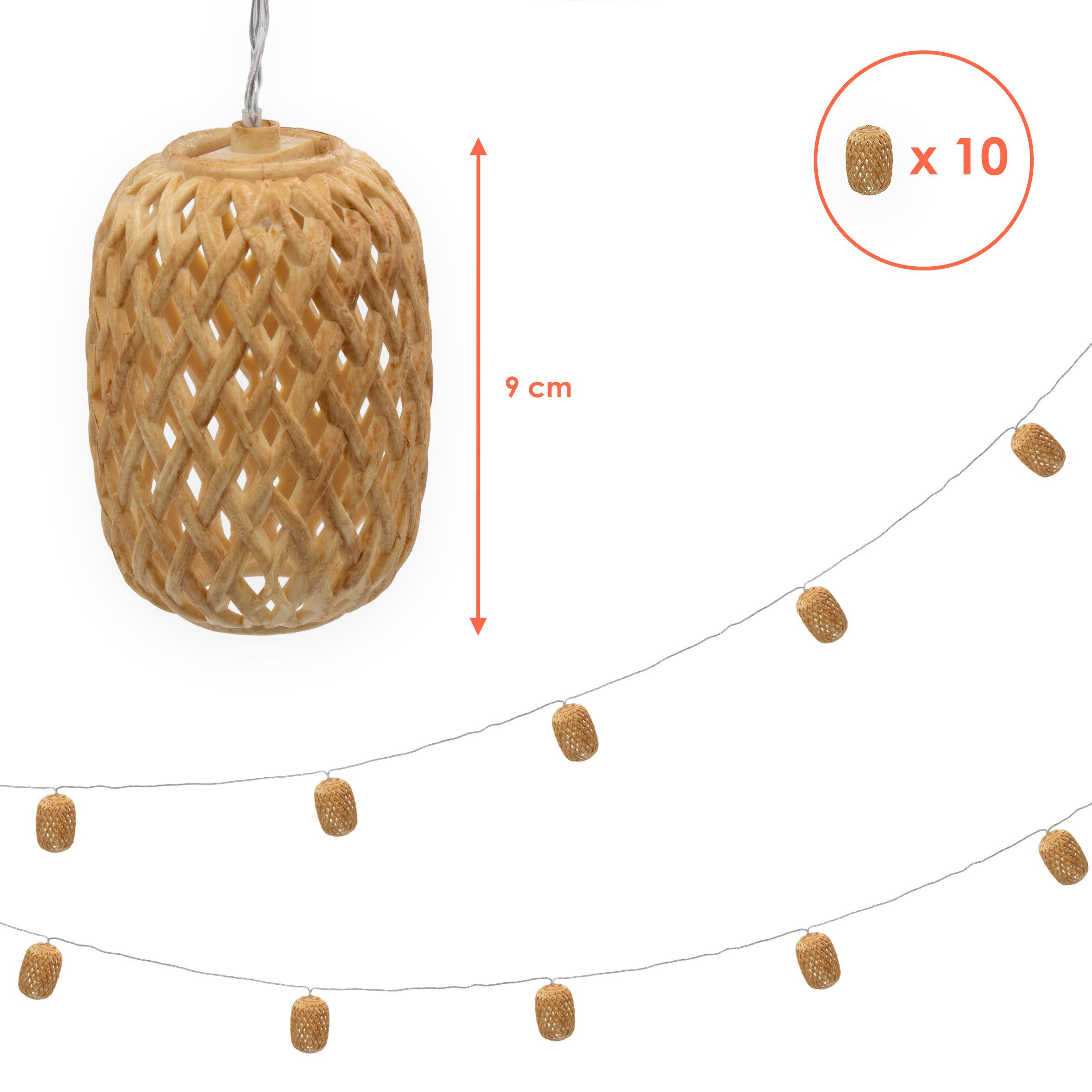 Spetebo LED-Lichterkette Solar Deko Beleuchtung mit 10 ovalen Lampions in R günstig online kaufen