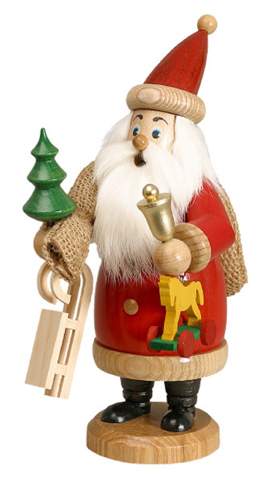 DWU - Drechselwerkstatt Uhlig Räuchermännchen DWU Räuchermann Weihnachtsmann rot und Geschenke, (1 St), Handarbeit aus dem Erzgebirge