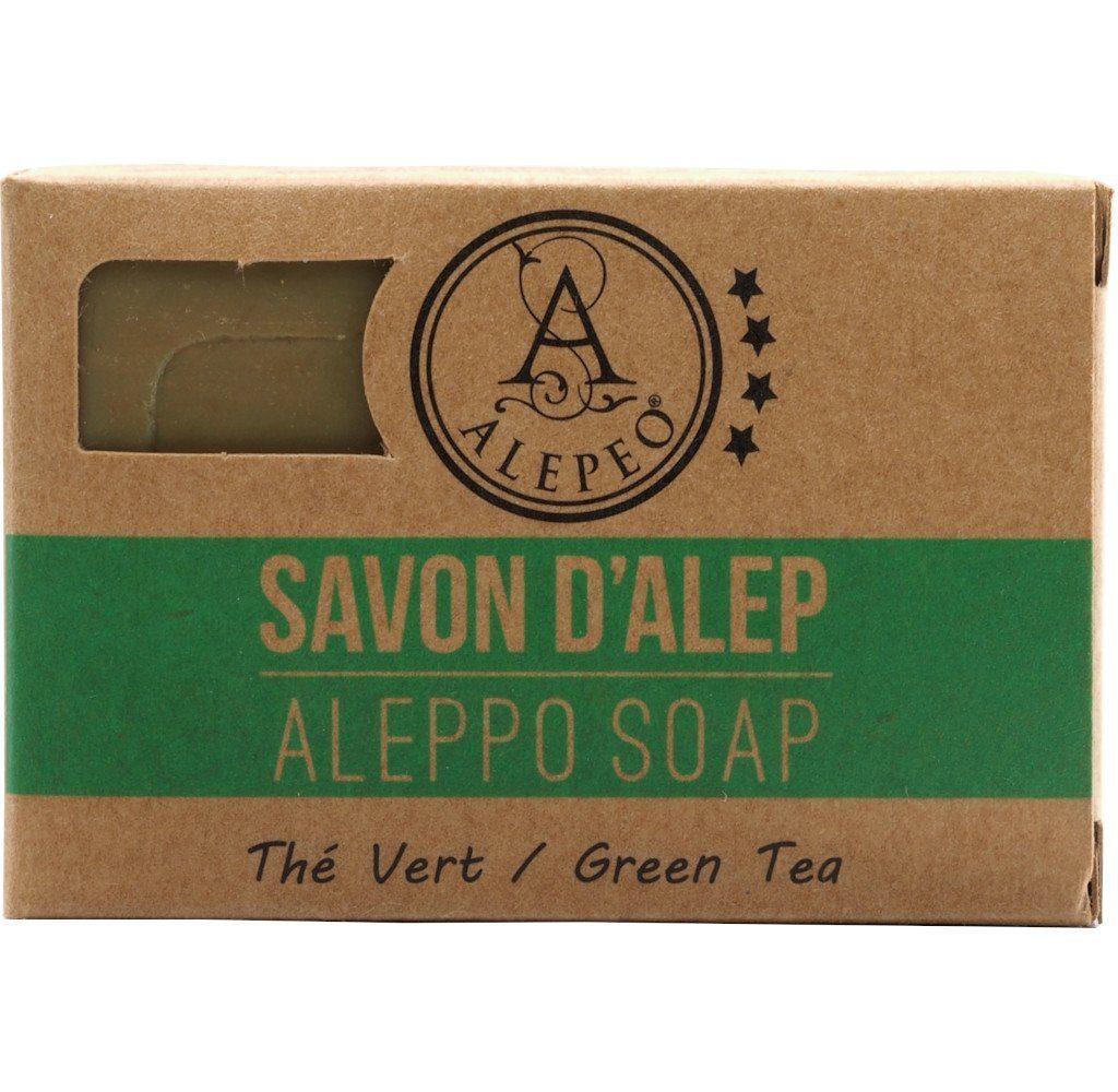ALEPEO Handseife ALEPEO Aleppo Olivenölseife g mit Tee-Duft 100 Grüner