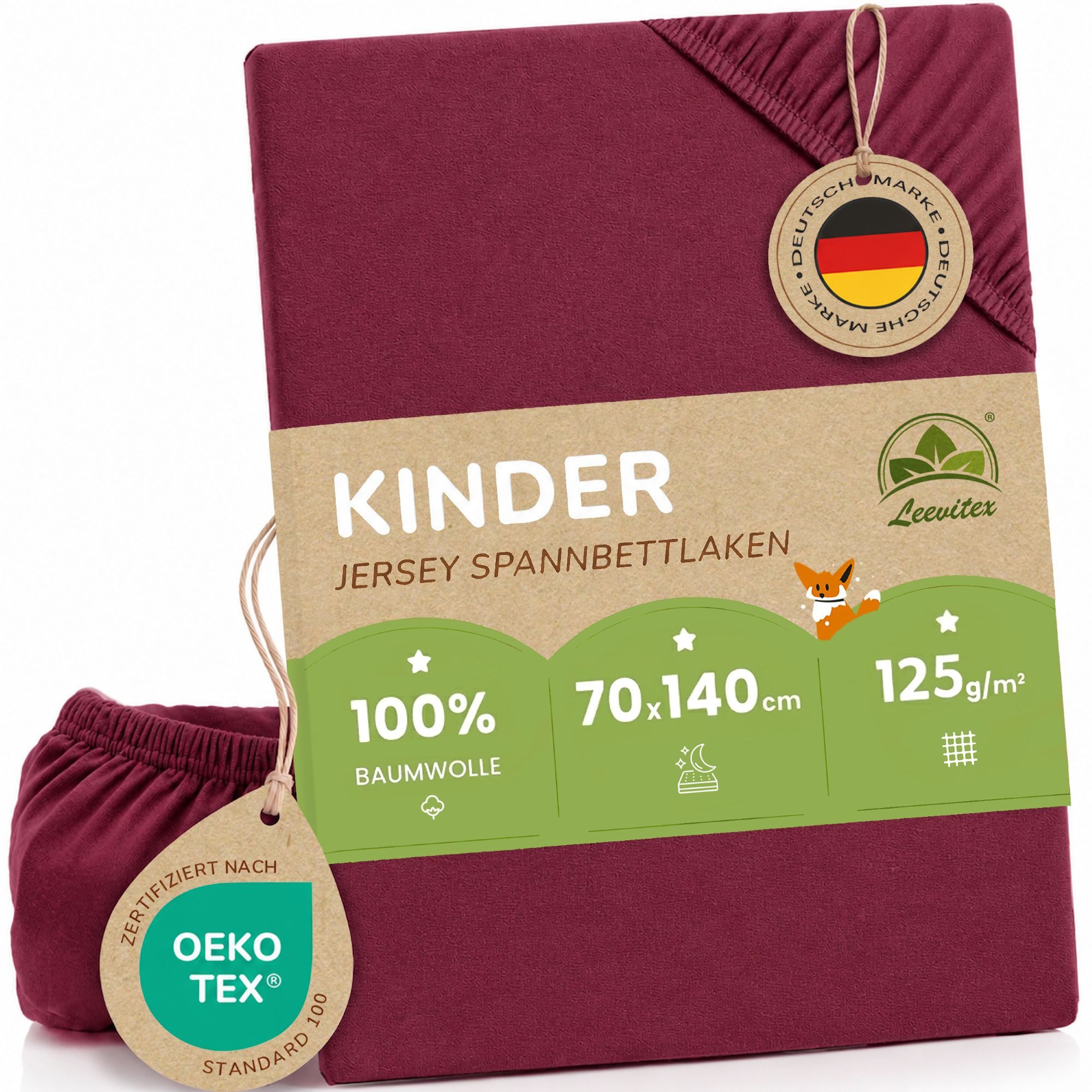 leevitex® Spannbettlaken in verschiedenen Größen und Farben, Jersey aus 100% Baumwolle, Jersey, Gummizug: rundum, (1 Stück), in verschiedenen Größen und Farben, Jersey aus 100% Baumwolle