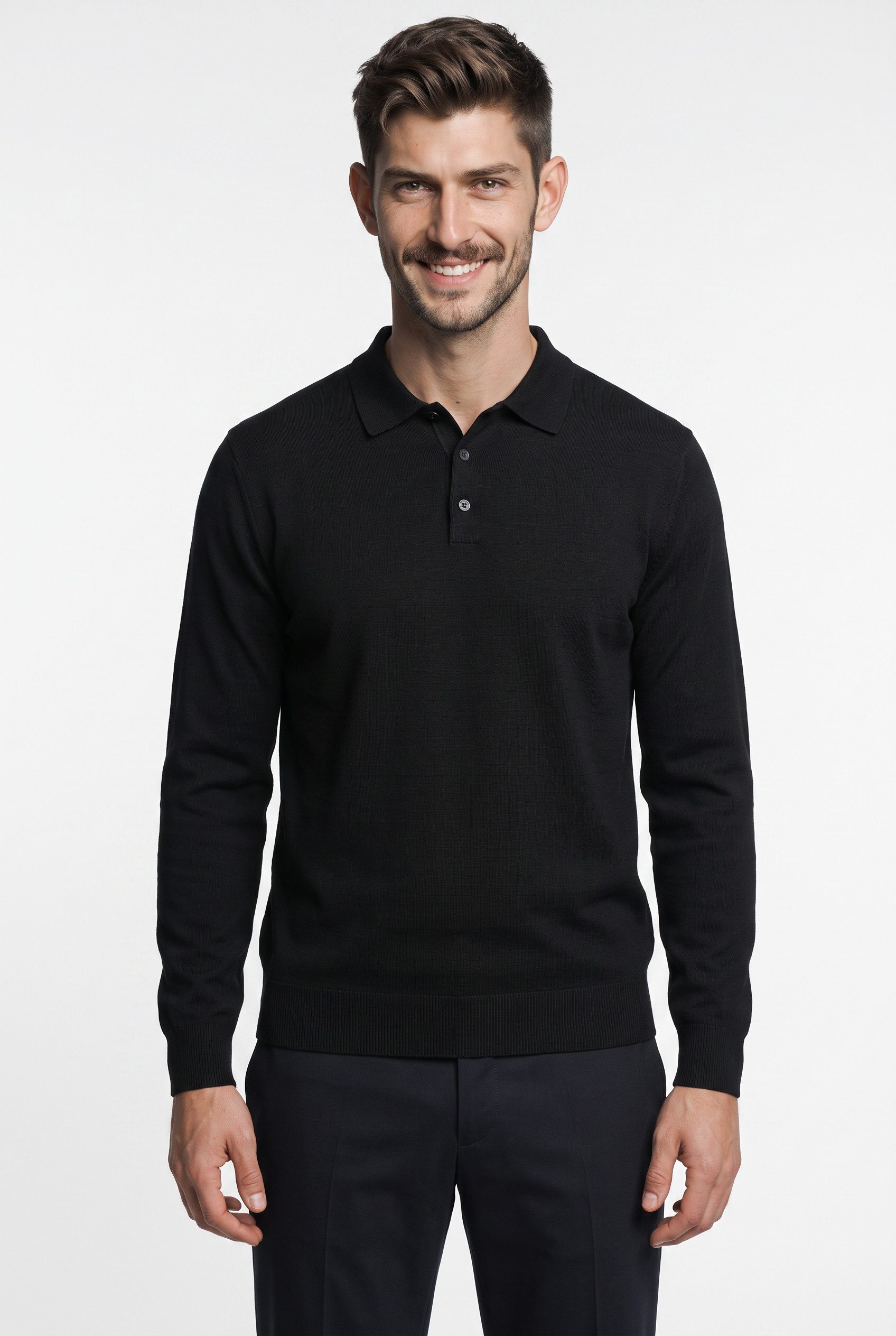 OLYMP Polokragenpullover Casual regular fit aus reiner Wolle
