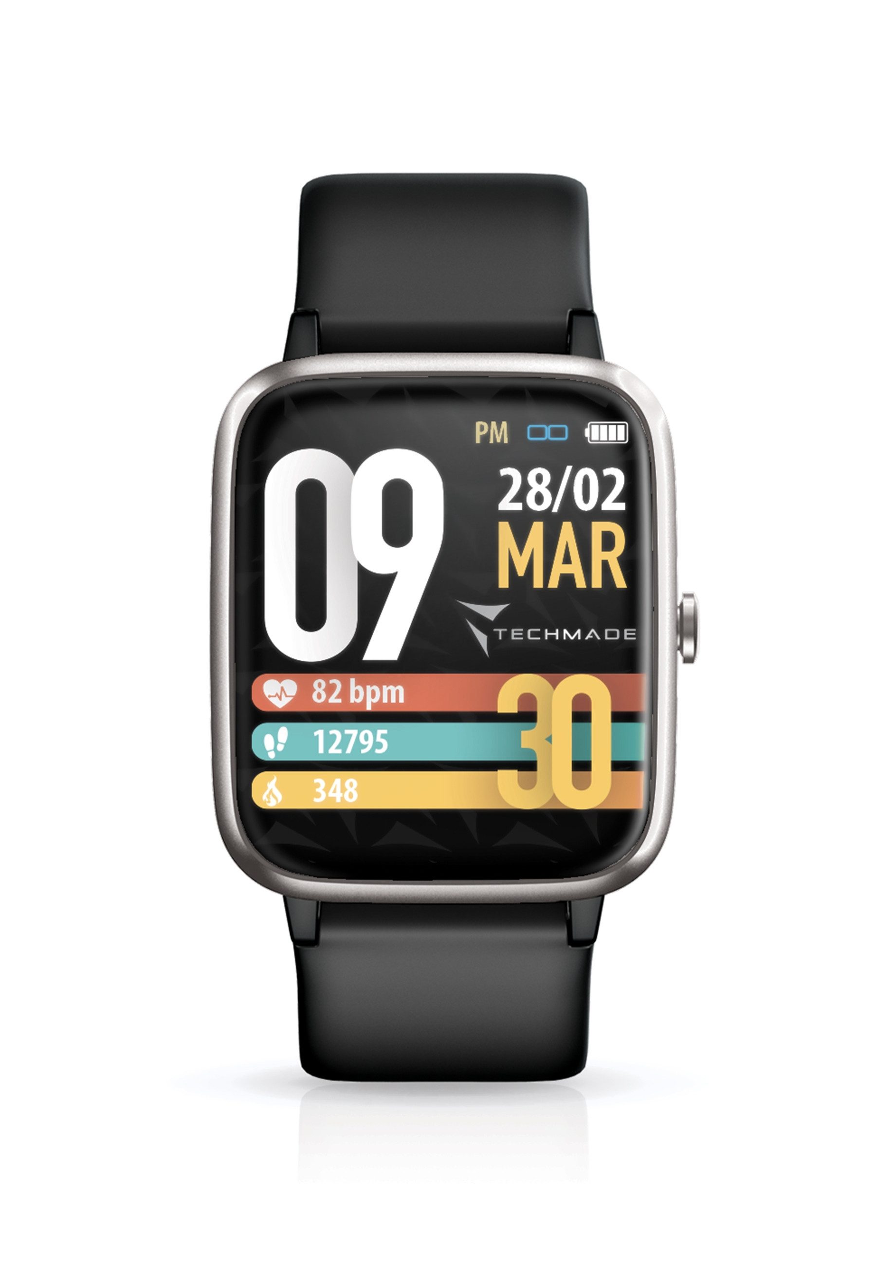Techmade Smart Watch Move Silver Black Smartwatch