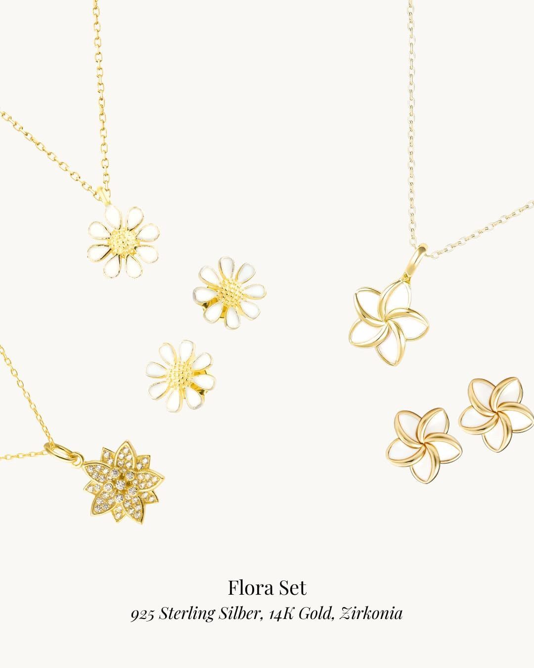 Einzelstück Schmuckset Schmuck Geschenk Set Blumen 2025 I Mini Adventskalender Echtschmuck