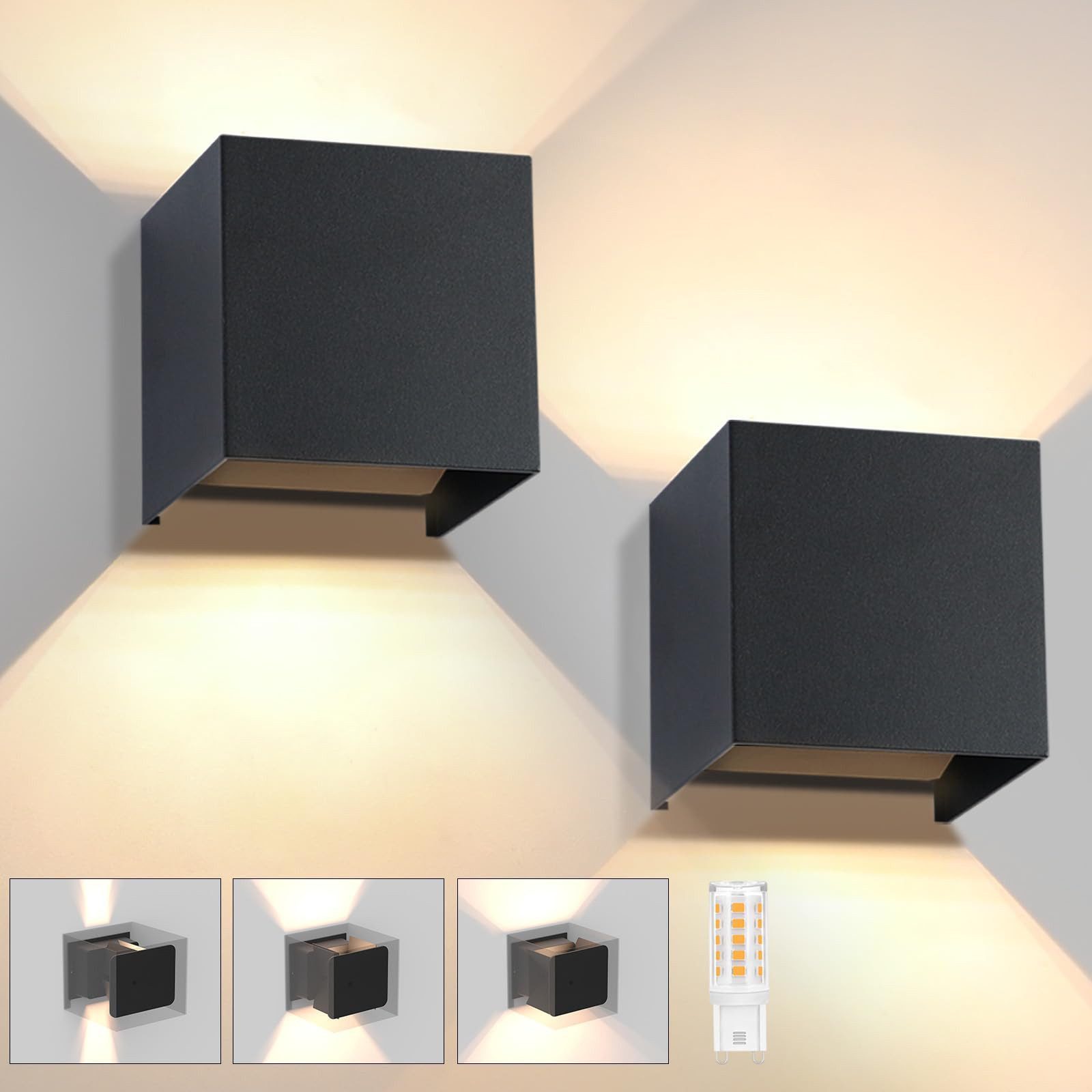 Nettlife Wandleuchte Up Down G9 Flurlampe-2ER, LED fest integriert, Warmweiß, Energieeinsparung