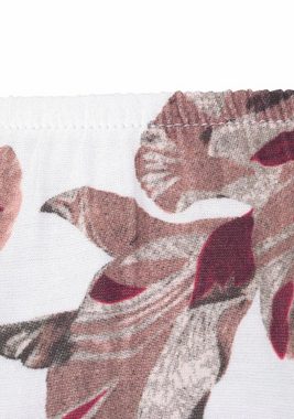 LASCANA Strandshirt mit floralem Print und Carmen-Ausschnitt, Blusenshirt, Trompetenärmel