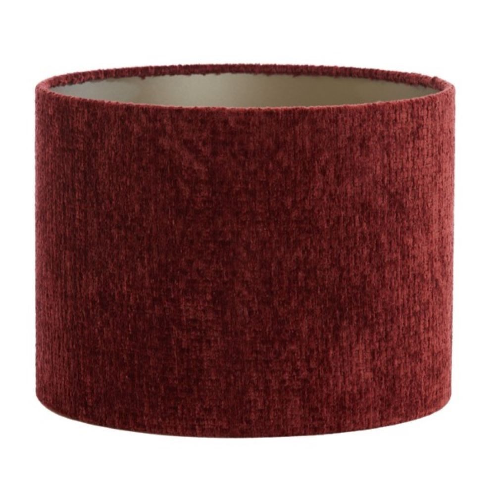 Dirk Davids Leuchten GmbH Lampenschirm Lampenschirm Zylinder in Velours Rubin Rot 25-25-18cm, Zeitloses Design