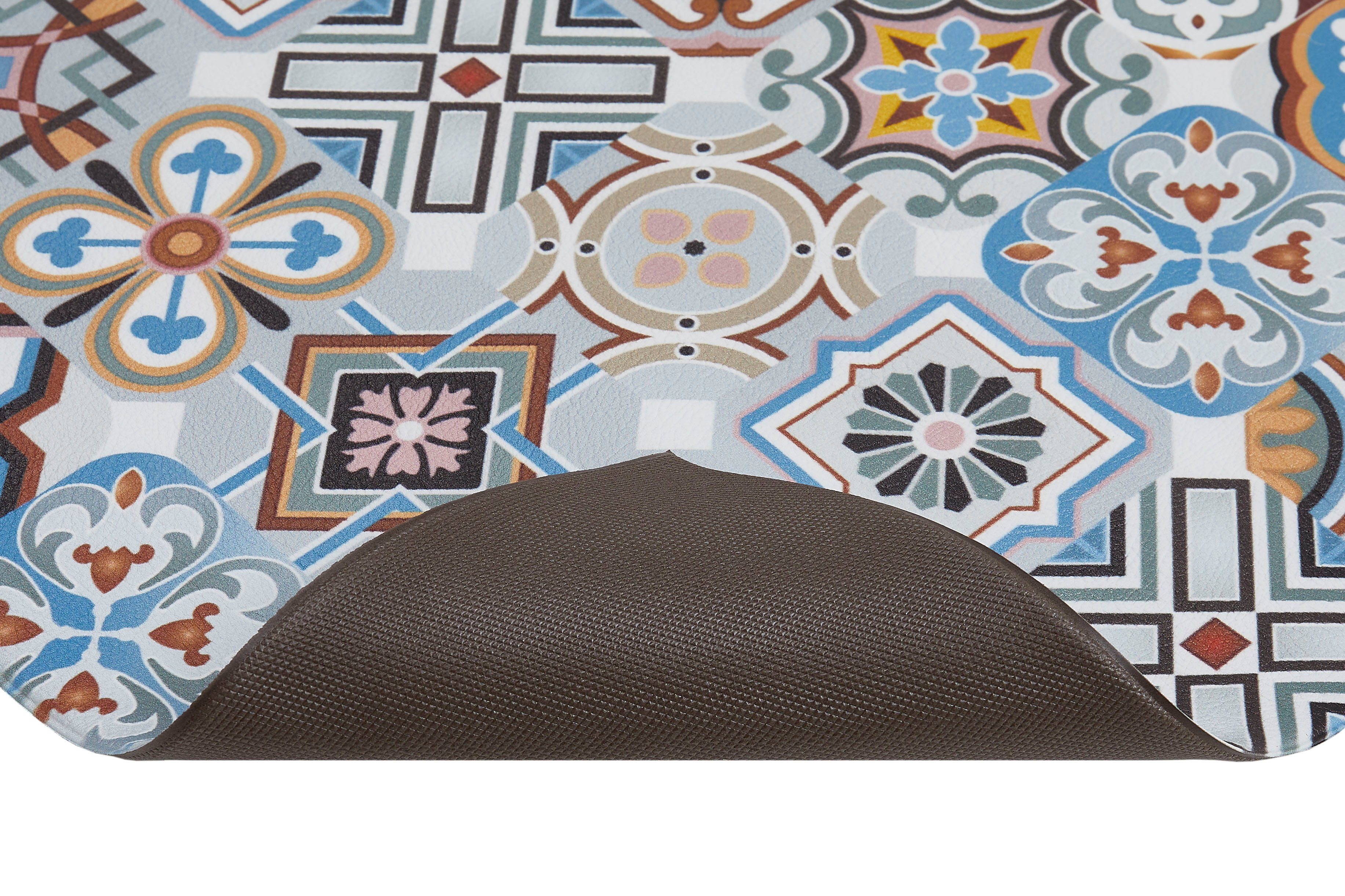 Küchenläufer Marrakesch, Andiamo, Fliesen abwischbar, blau/grau rutschhemmend, Höhe: Vinyl, mm, cm rechteckig, Größe aus Design, 5 50x150
