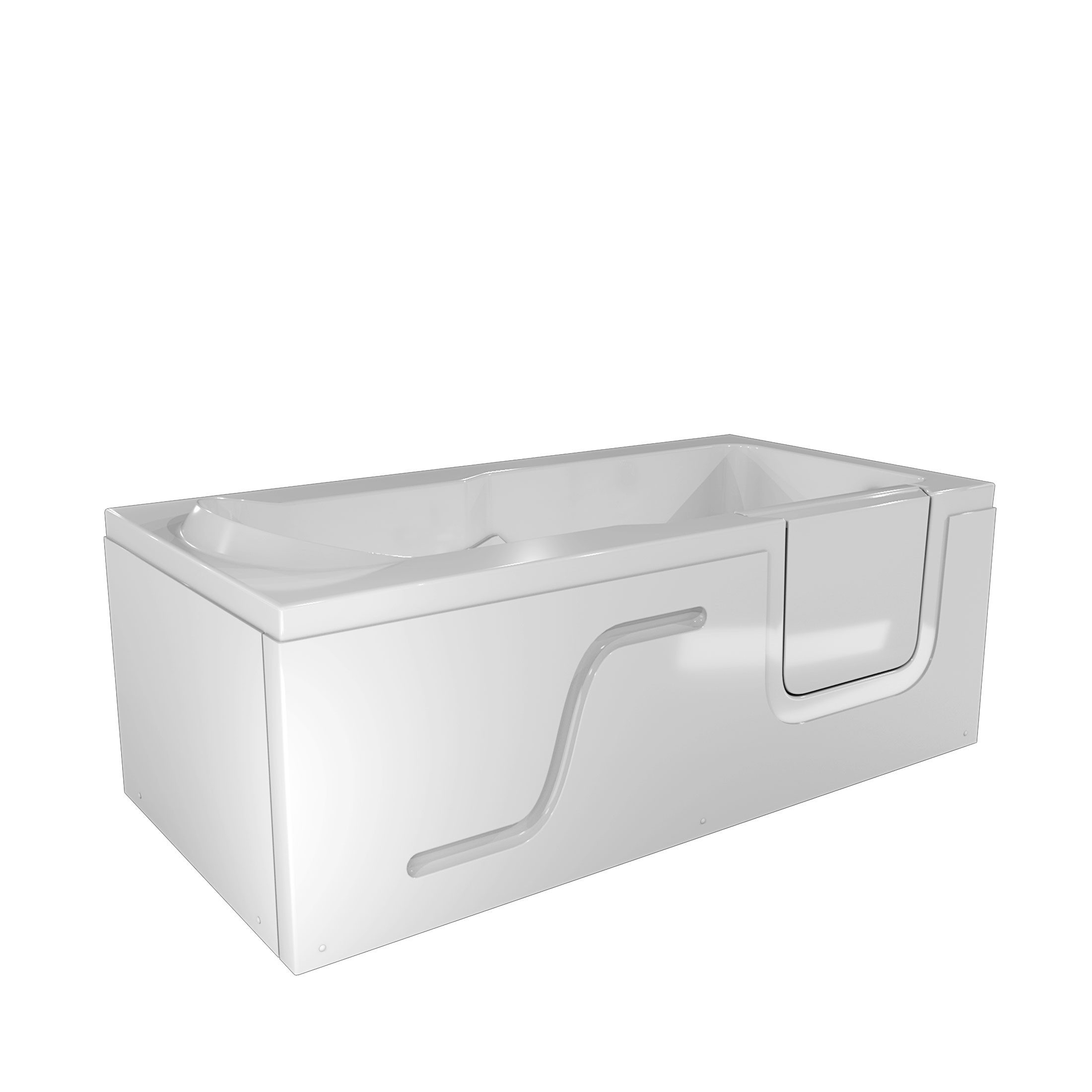 AcquaVapore Badewanne Seniorenwanne mit Tür S17-L-ALL 150x75cm, (1-tlg), mit Ablaufgarnitur