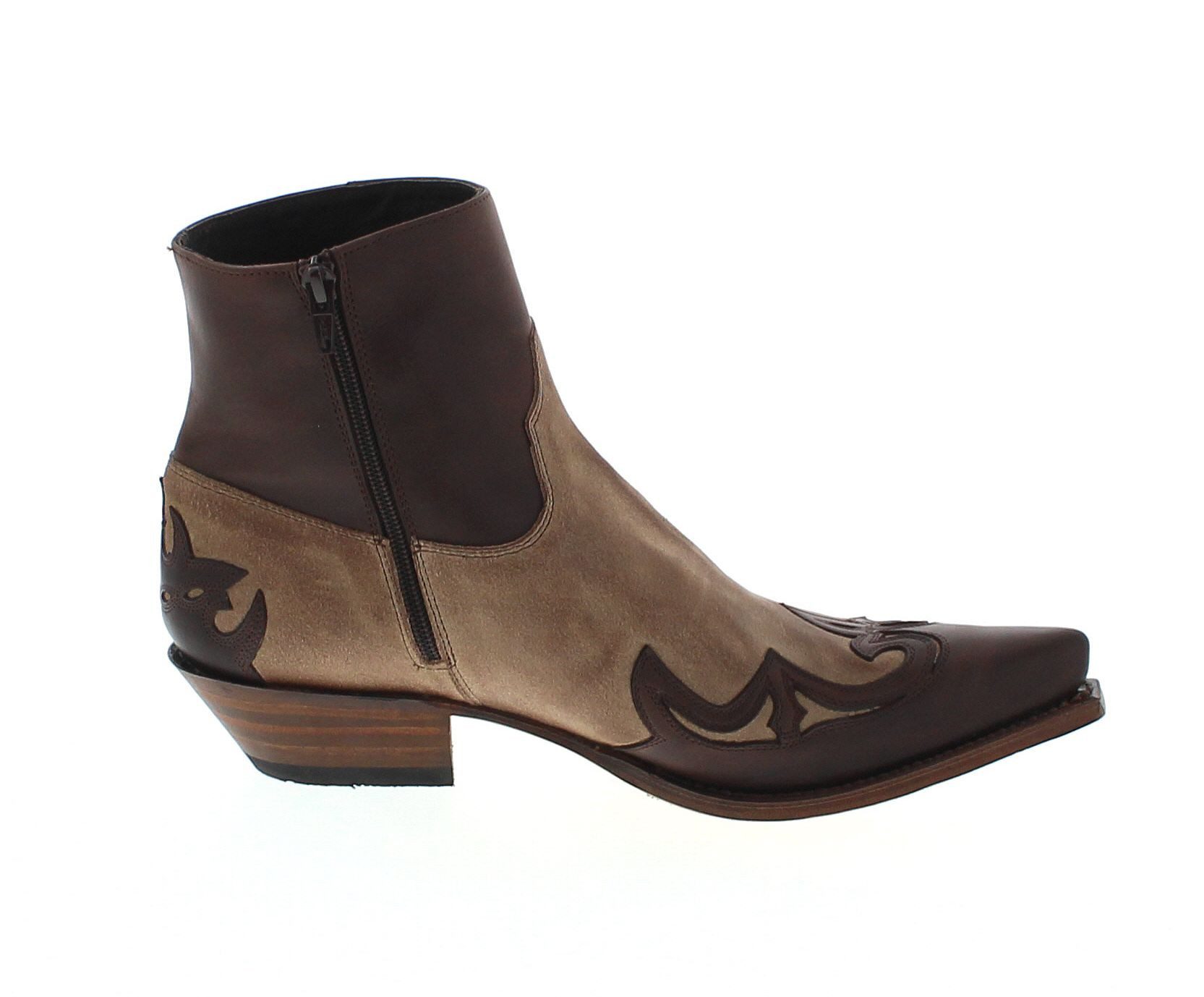 Sendra Boots 14379 CUERVO WEST Braun Beige Westernstiefelette Rahmengenähte Westernstiefelette