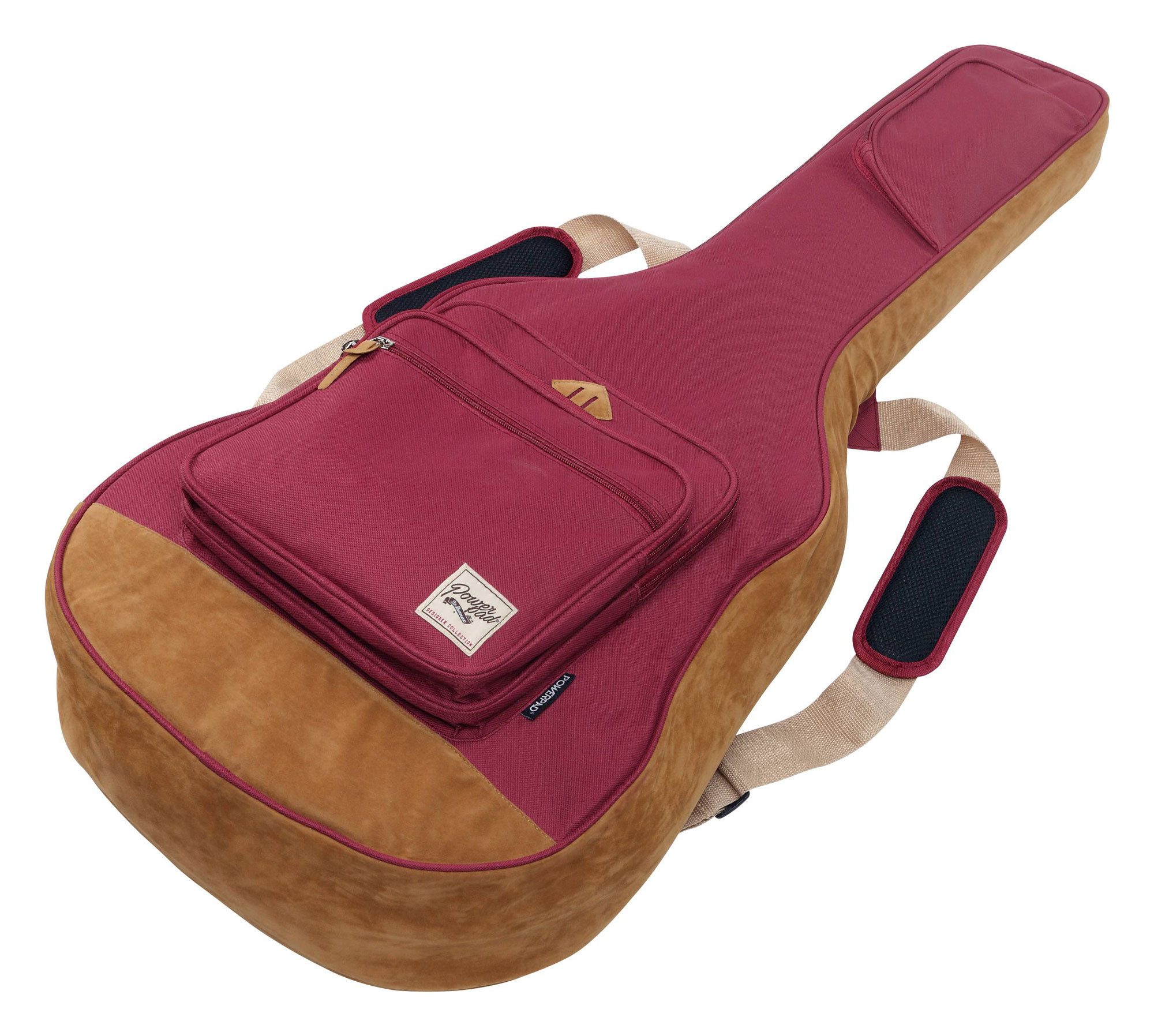 Ibanez Gitarrentasche IAB541-WR Powerpad Gigbag für Westerngitarre Wine Red, gepolsterter Boden & Seitenwände in Wildleder-Optik